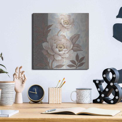 Luxe Metal Art 'Parisian Peony II' by Tim O'Toole, Metal Wall Art,12x12