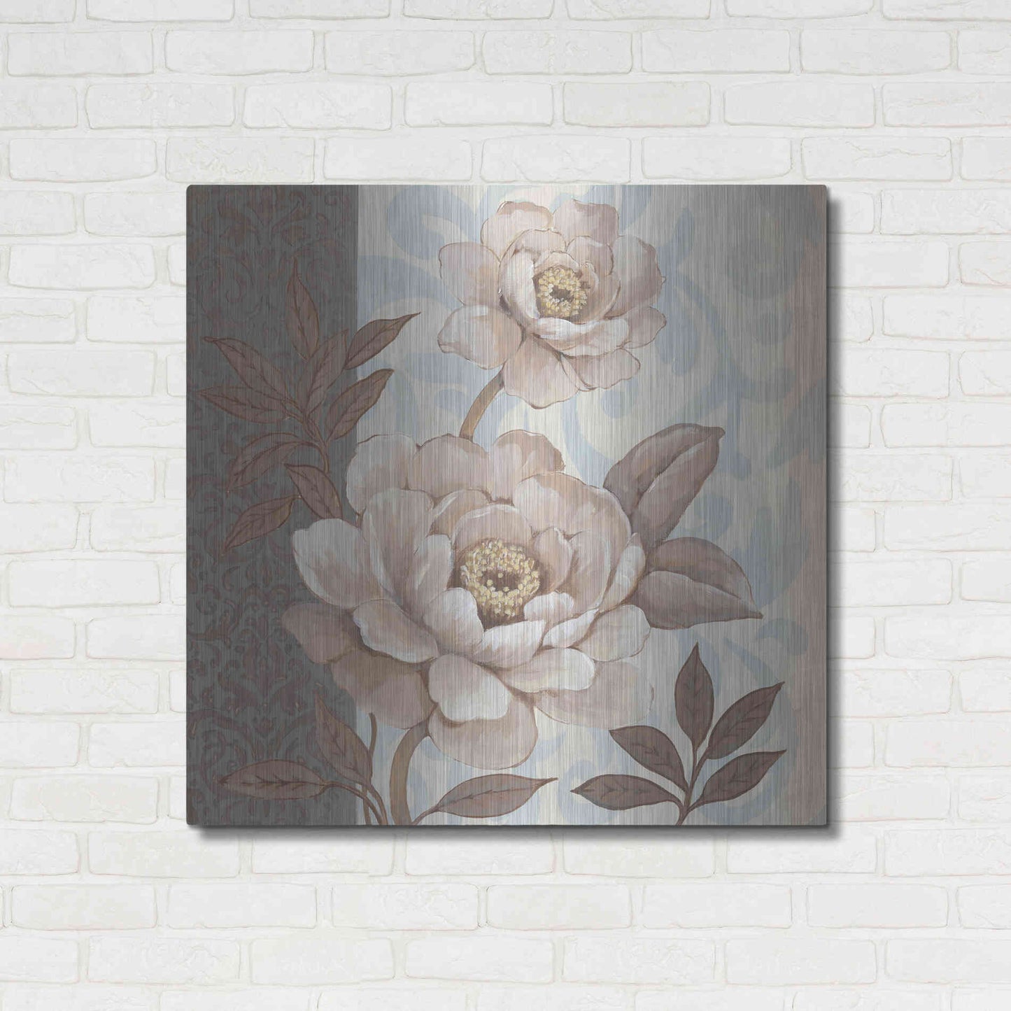 Luxe Metal Art 'Parisian Peony II' by Tim O'Toole, Metal Wall Art,36x36