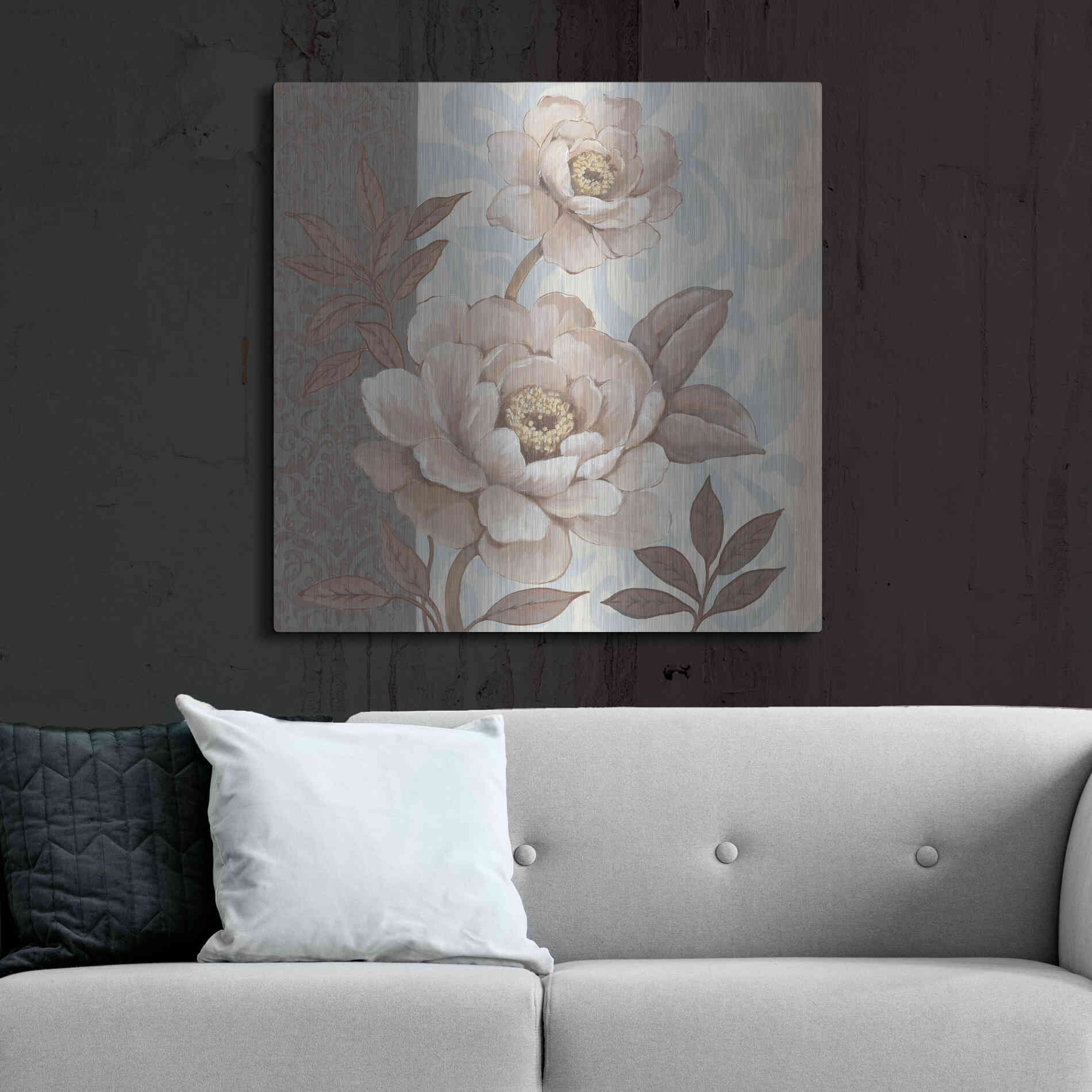 Luxe Metal Art 'Parisian Peony II' by Tim O'Toole, Metal Wall Art,36x36