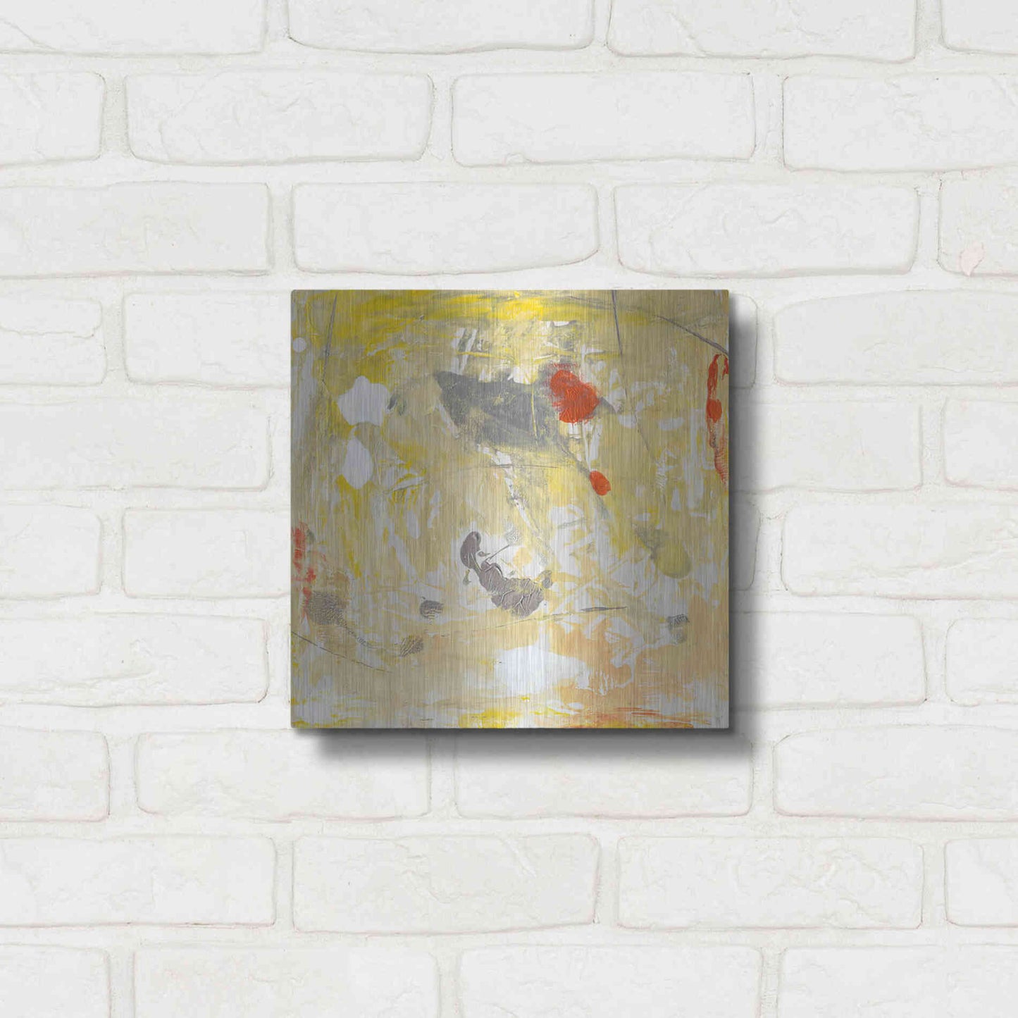 Luxe Metal Art 'Lemon Jostle I' by Tim O'Toole, Metal Wall Art,12x12