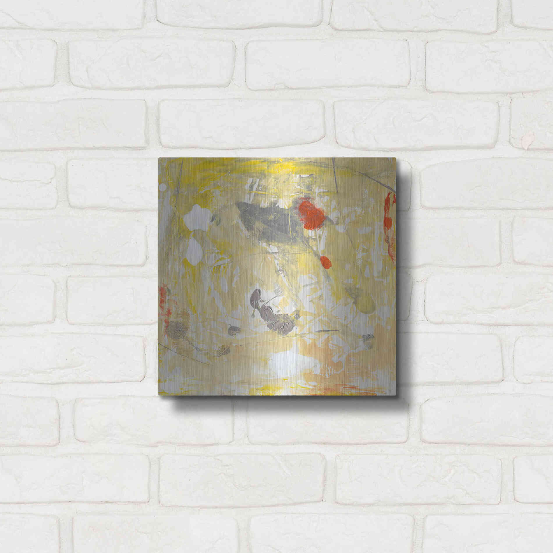 Luxe Metal Art 'Lemon Jostle I' by Tim O'Toole, Metal Wall Art,12x12