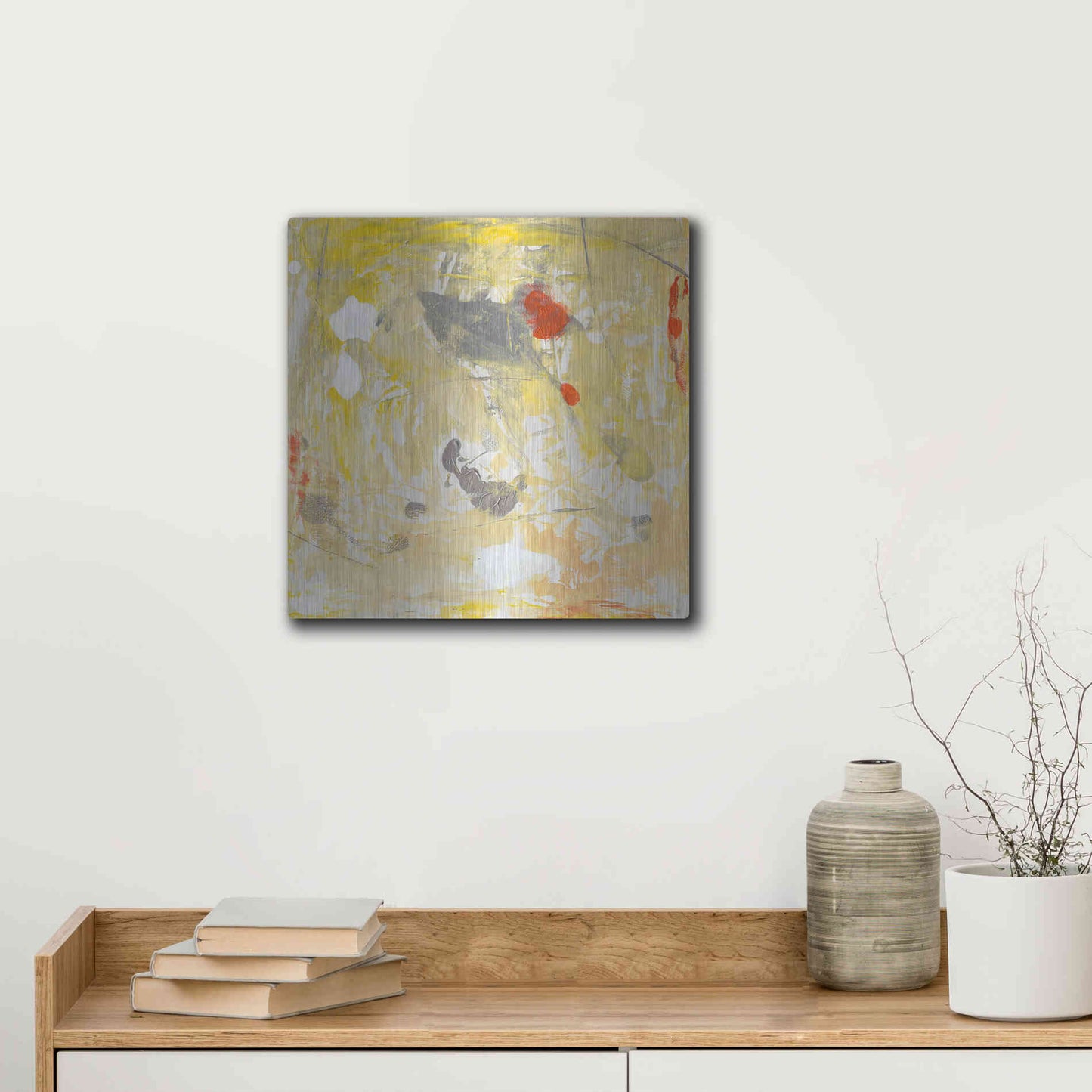 Luxe Metal Art 'Lemon Jostle I' by Tim O'Toole, Metal Wall Art,12x12