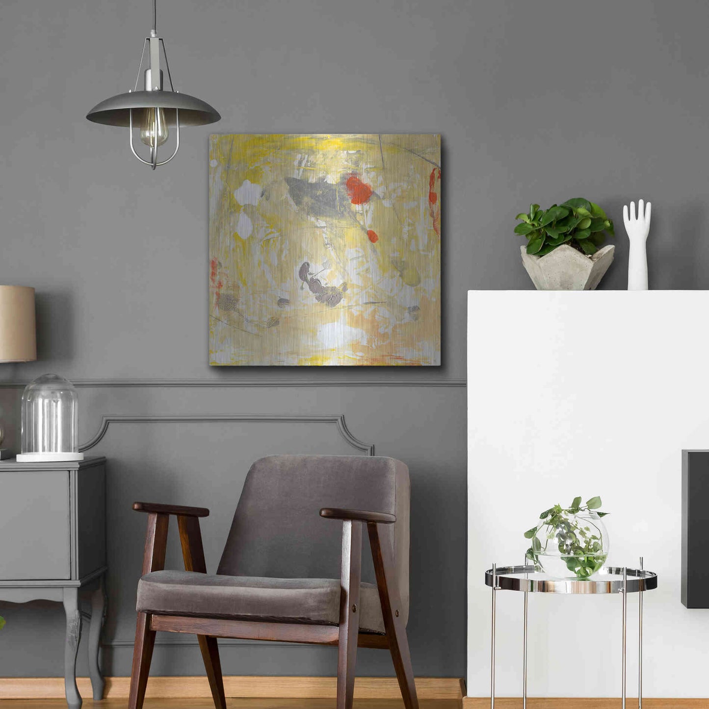 Luxe Metal Art 'Lemon Jostle I' by Tim O'Toole, Metal Wall Art,24x24