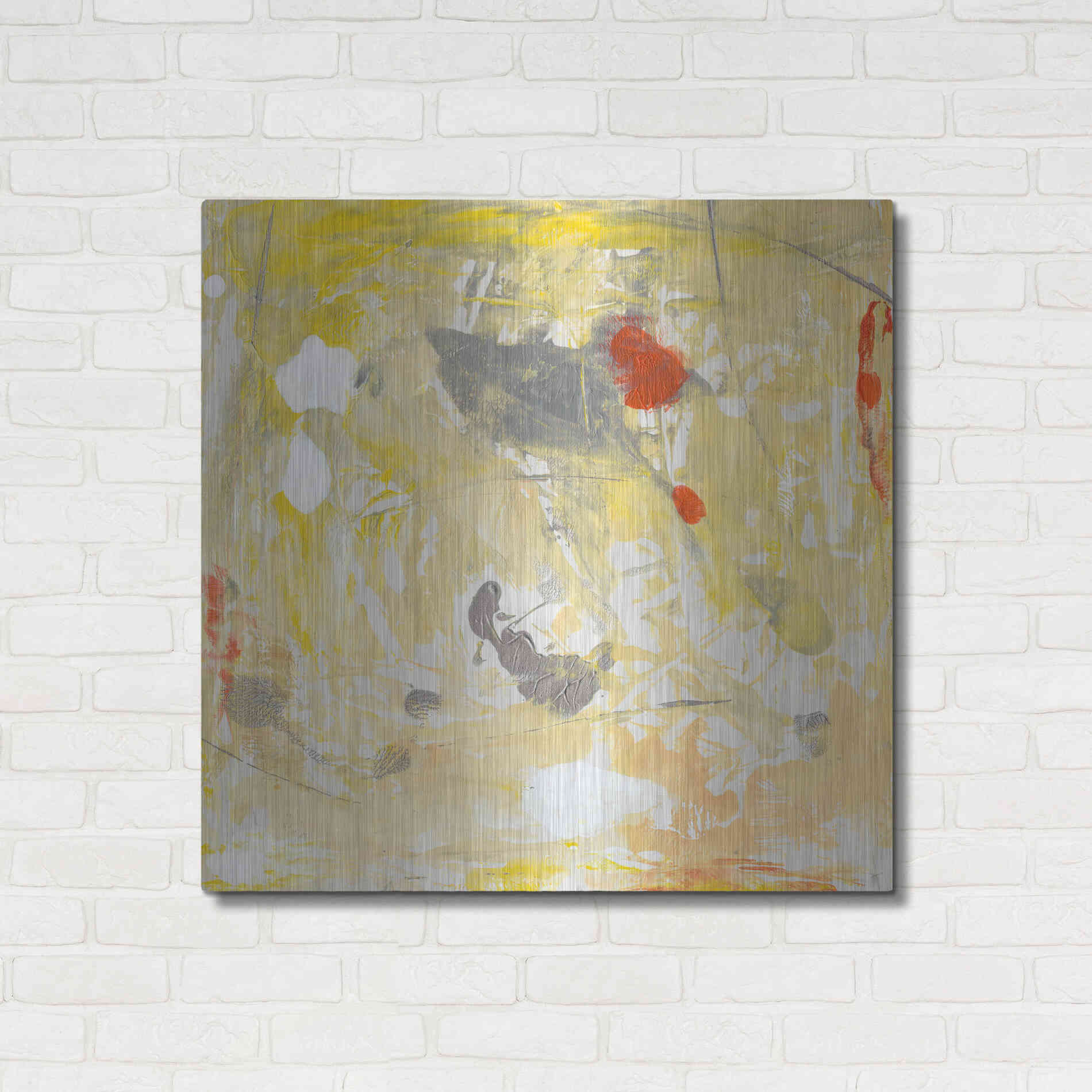 Luxe Metal Art 'Lemon Jostle I' by Tim O'Toole, Metal Wall Art,36x36