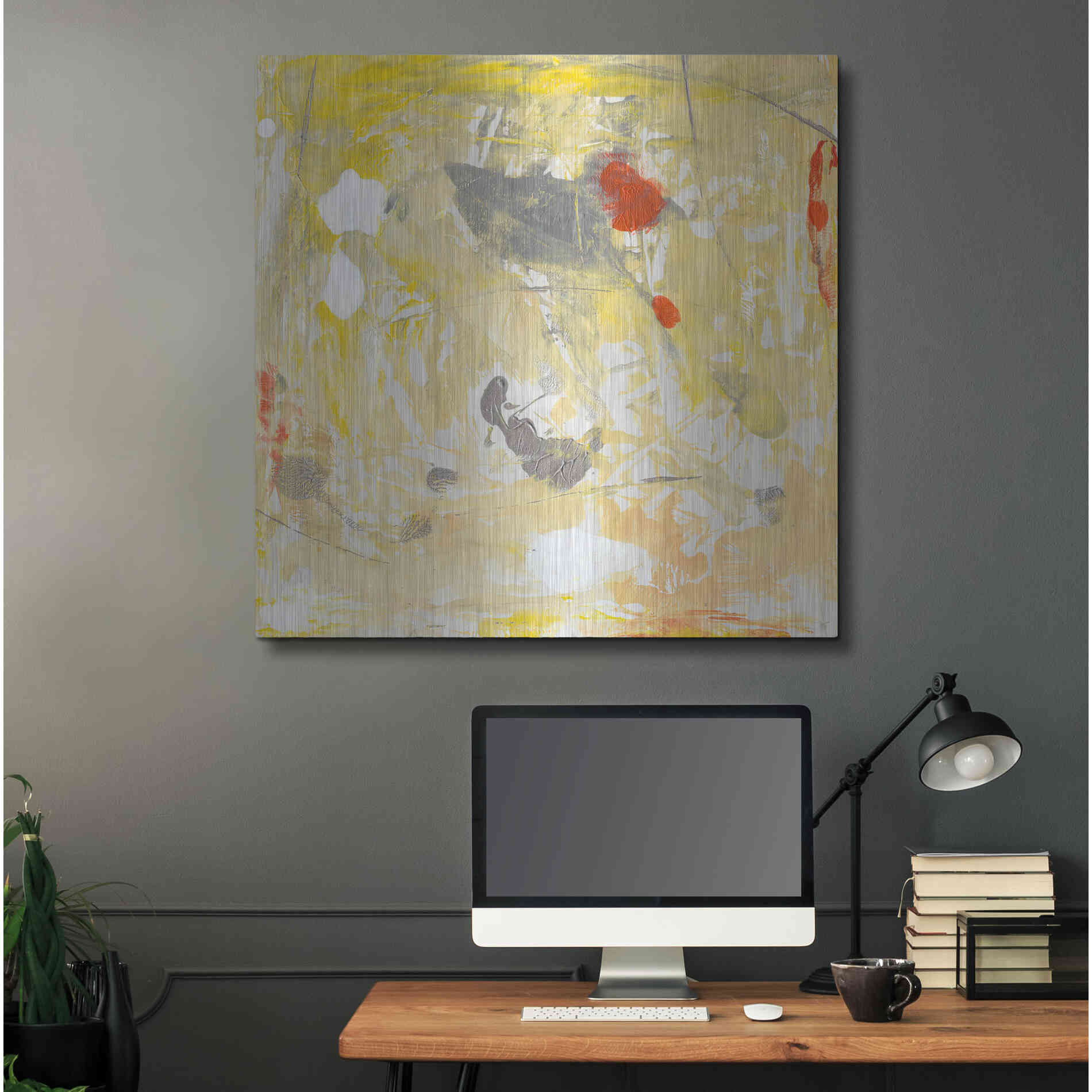 Luxe Metal Art 'Lemon Jostle I' by Tim O'Toole, Metal Wall Art,36x36