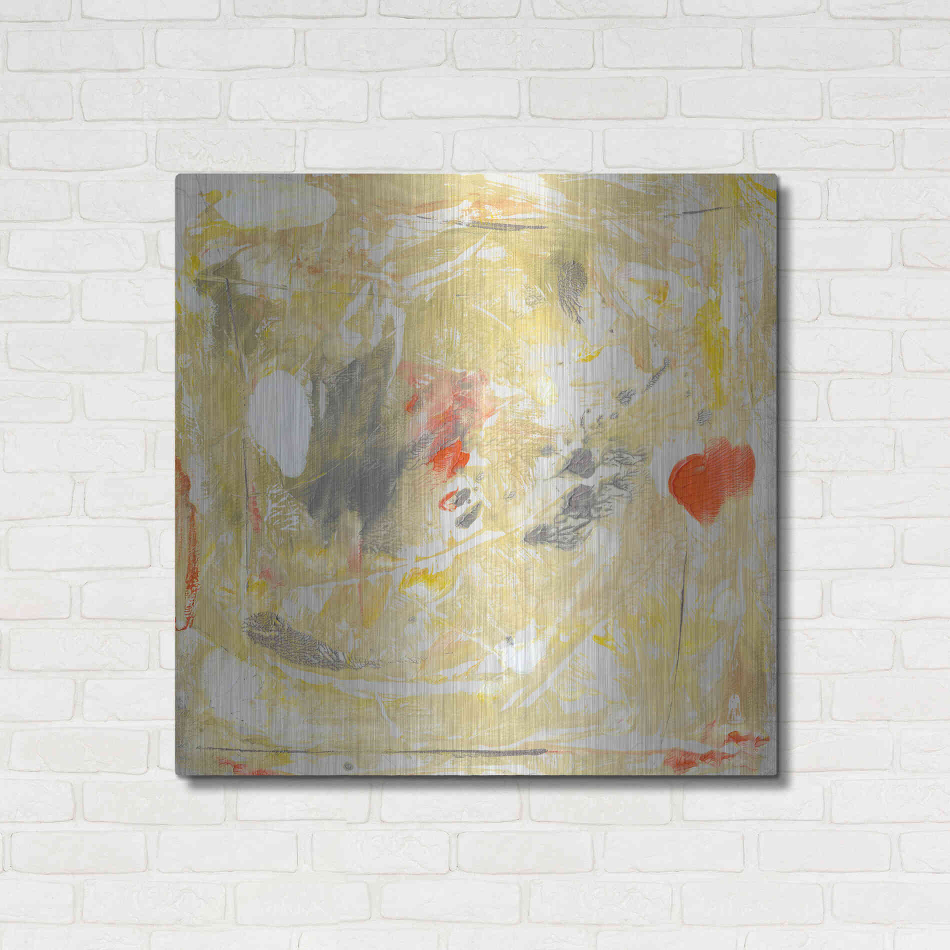 Luxe Metal Art 'Lemon Jostle II' by Tim O'Toole, Metal Wall Art,36x36