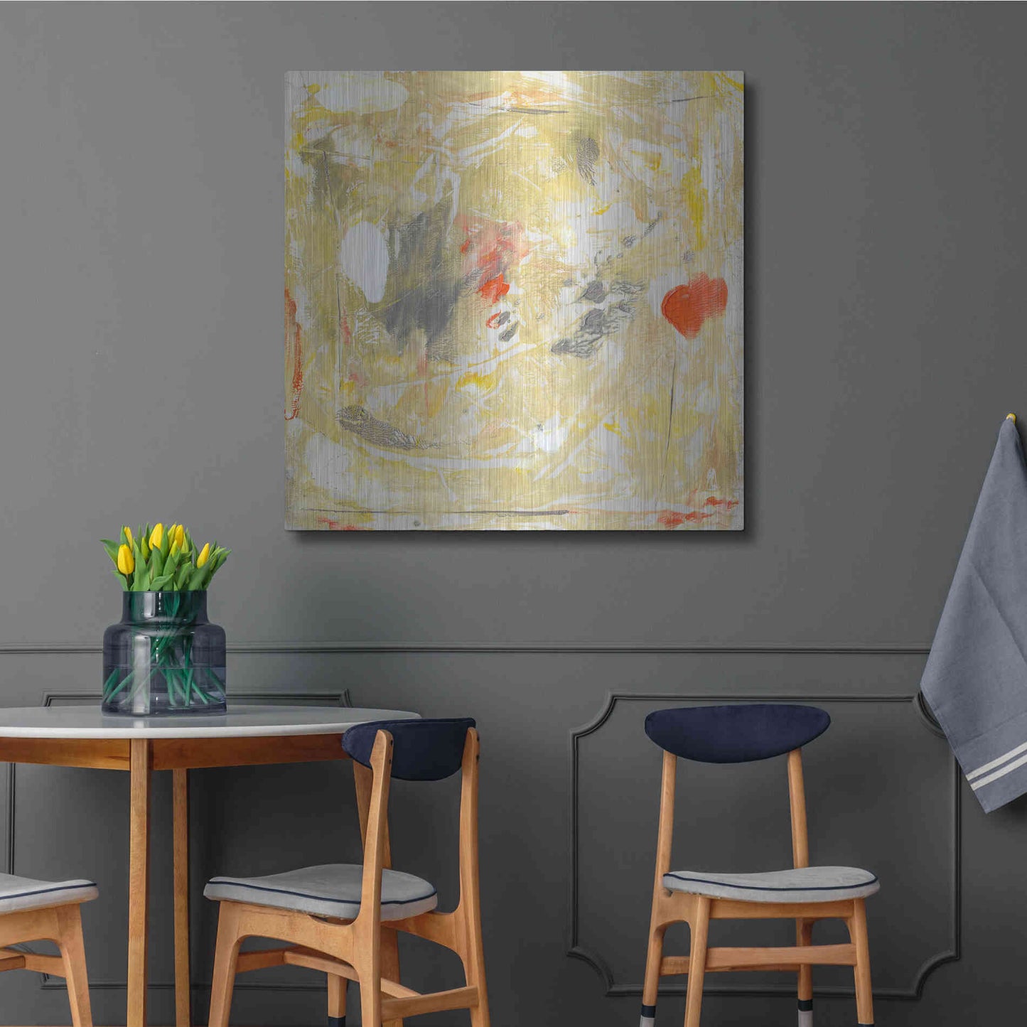 Luxe Metal Art 'Lemon Jostle II' by Tim O'Toole, Metal Wall Art,36x36