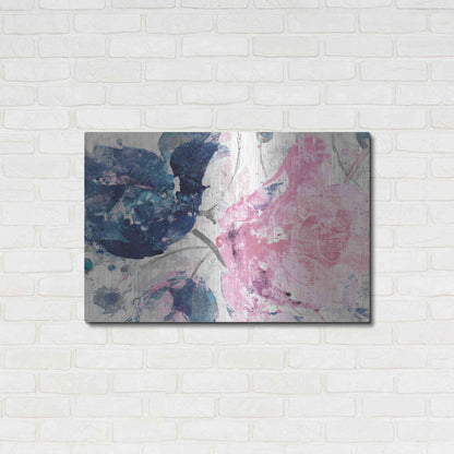 Luxe Metal Art 'Fireworks Abstract Navy Blue Flower Crop' by Albena Hristova, Metal Wall Art,36x24