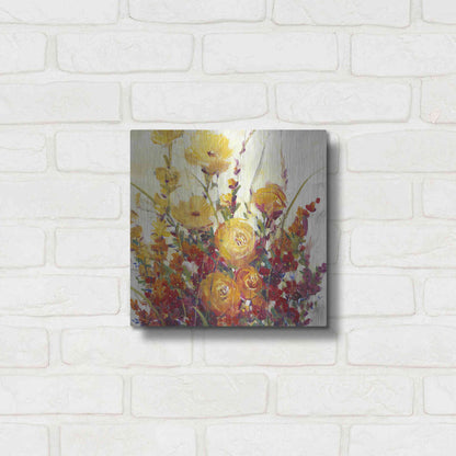 Luxe Metal Art 'Mixed Bouquet I' by Tim O'Toole, Metal Wall Art,12x12