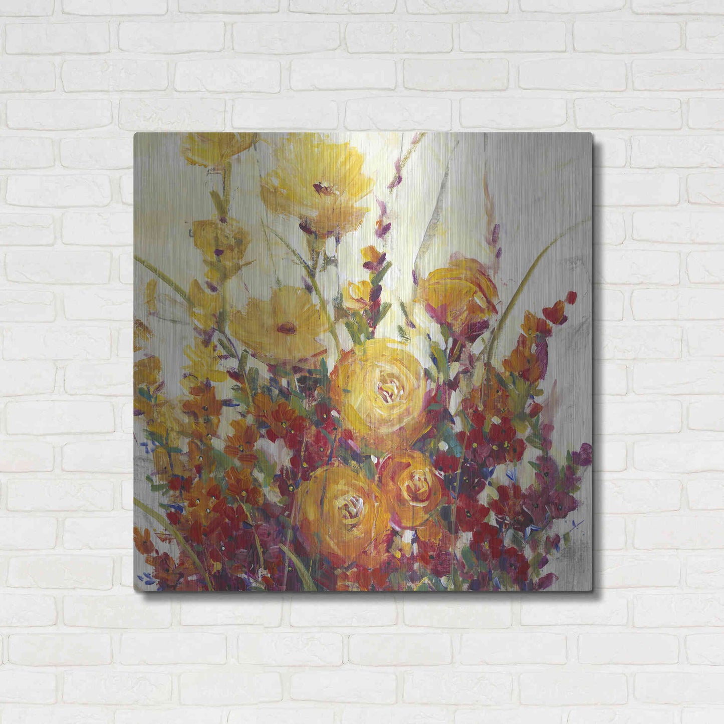 Luxe Metal Art 'Mixed Bouquet I' by Tim O'Toole, Metal Wall Art,36x36