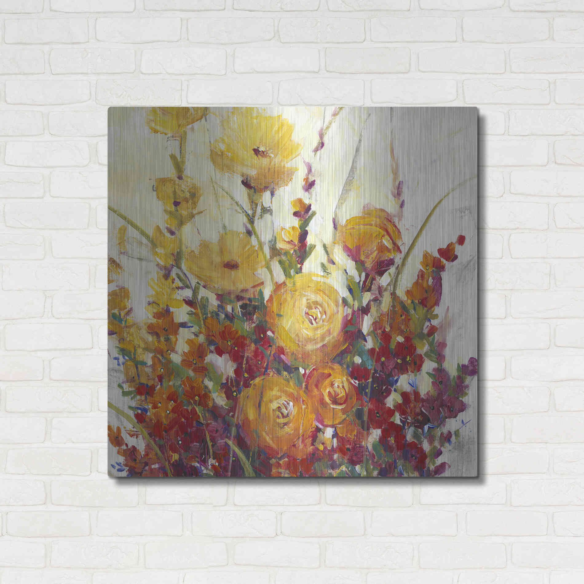 Luxe Metal Art 'Mixed Bouquet I' by Tim O'Toole, Metal Wall Art,36x36