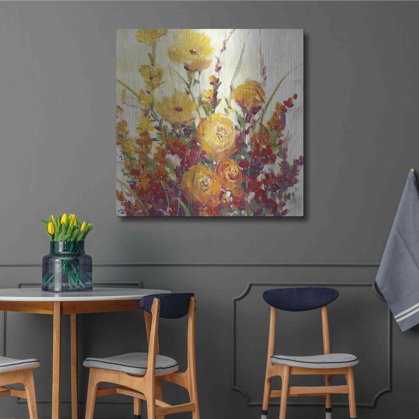 Luxe Metal Art 'Mixed Bouquet I' by Tim O'Toole, Metal Wall Art,36x36