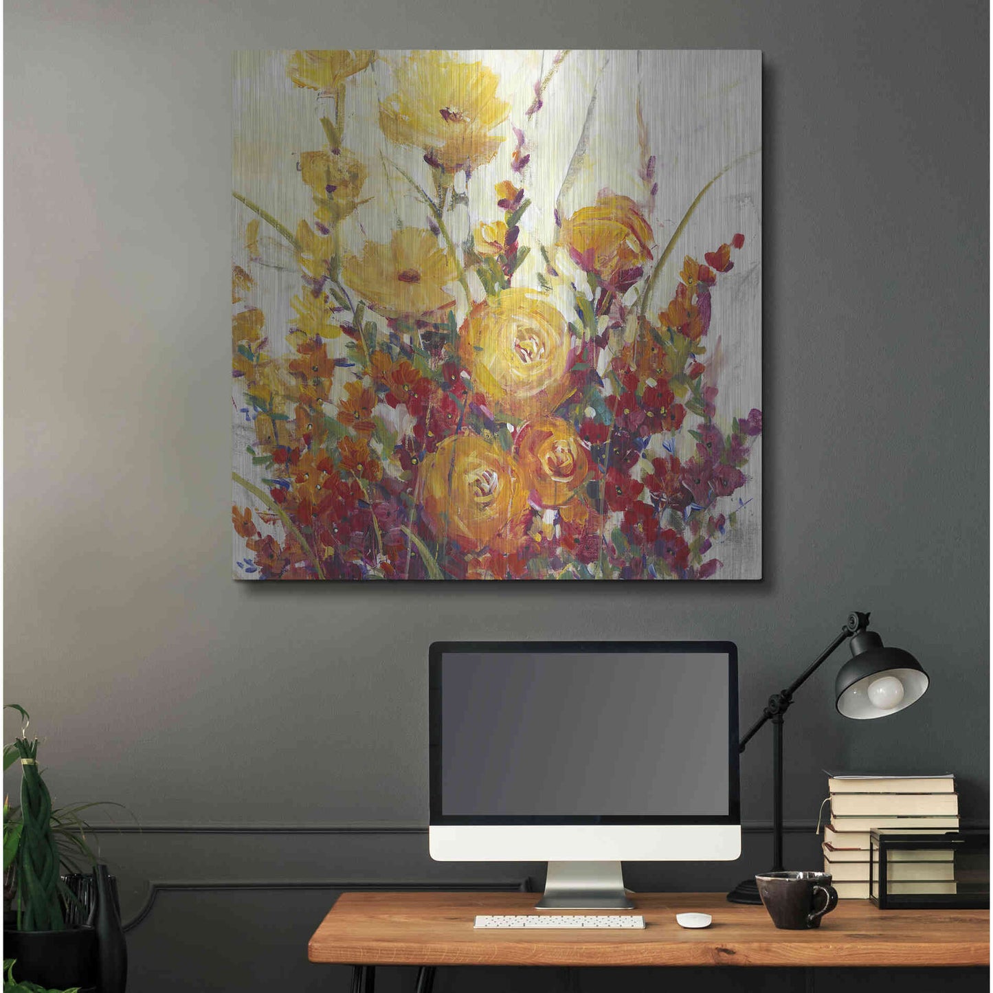 Luxe Metal Art 'Mixed Bouquet I' by Tim O'Toole, Metal Wall Art,36x36