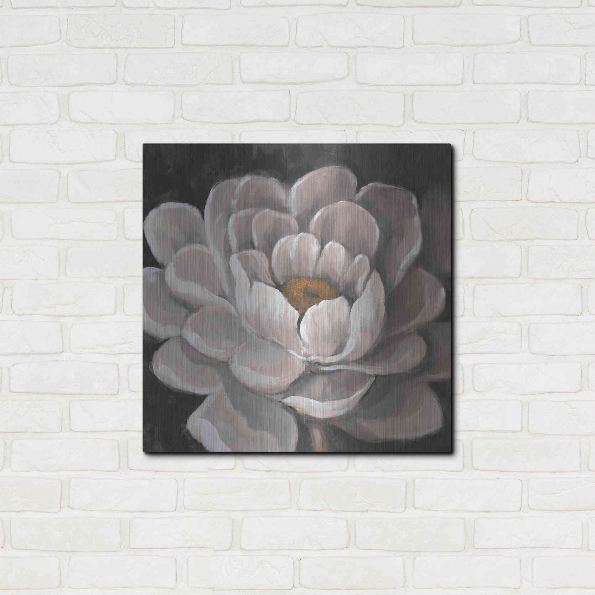 Luxe Metal Art 'Neutral Fleur I' by Tim O'Toole, Metal Wall Art,24x24