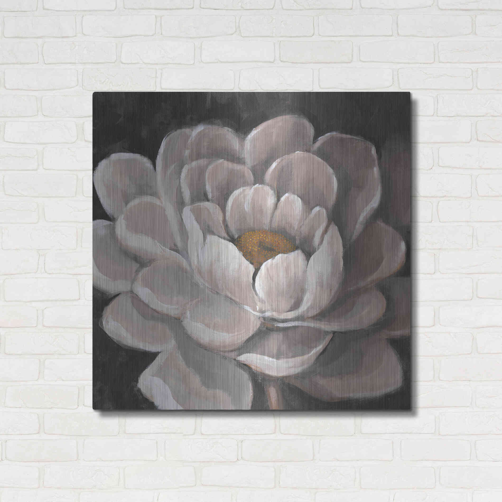 Luxe Metal Art 'Neutral Fleur I' by Tim O'Toole, Metal Wall Art,36x36
