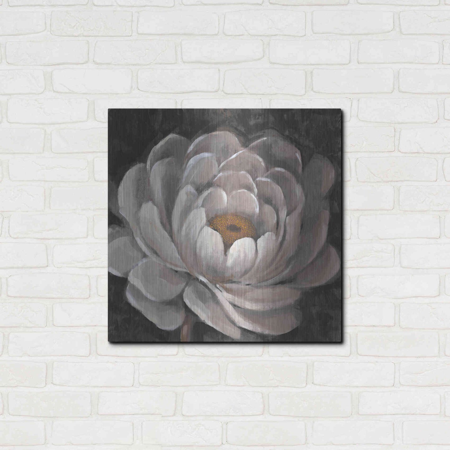 Luxe Metal Art 'Nuetral Fleur II' by Tim O'Toole, Metal Wall Art,24x24
