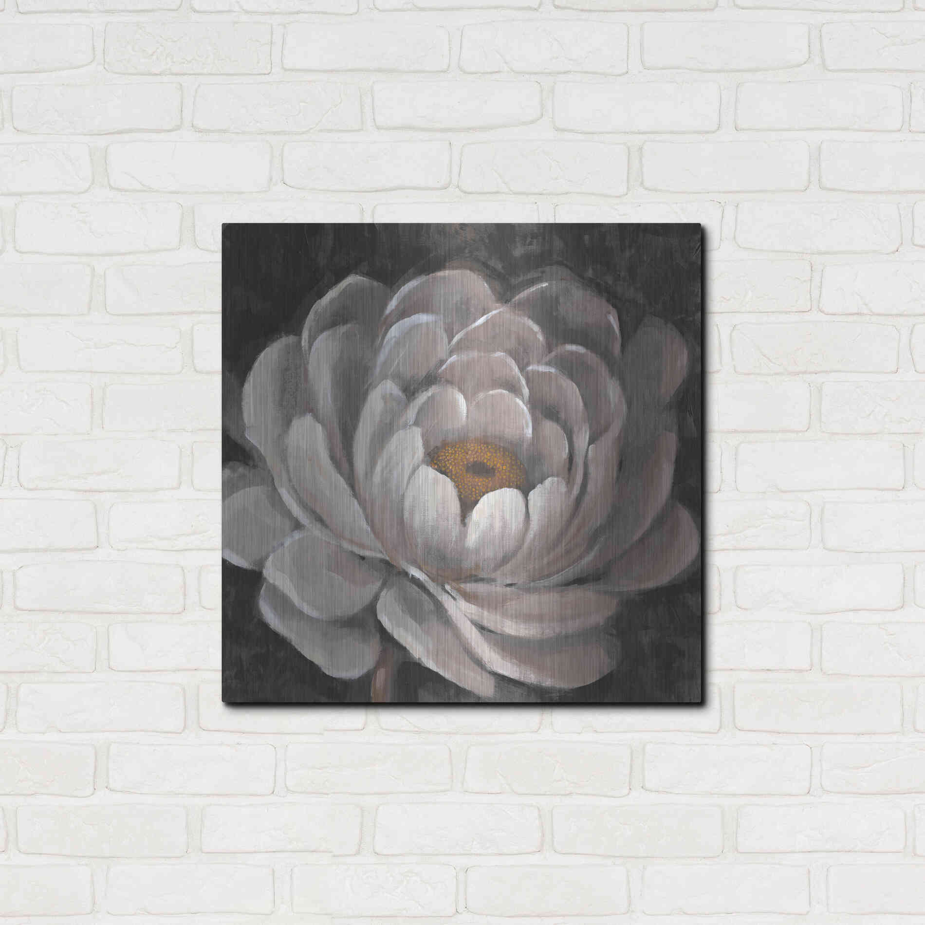 Luxe Metal Art 'Nuetral Fleur II' by Tim O'Toole, Metal Wall Art,24x24