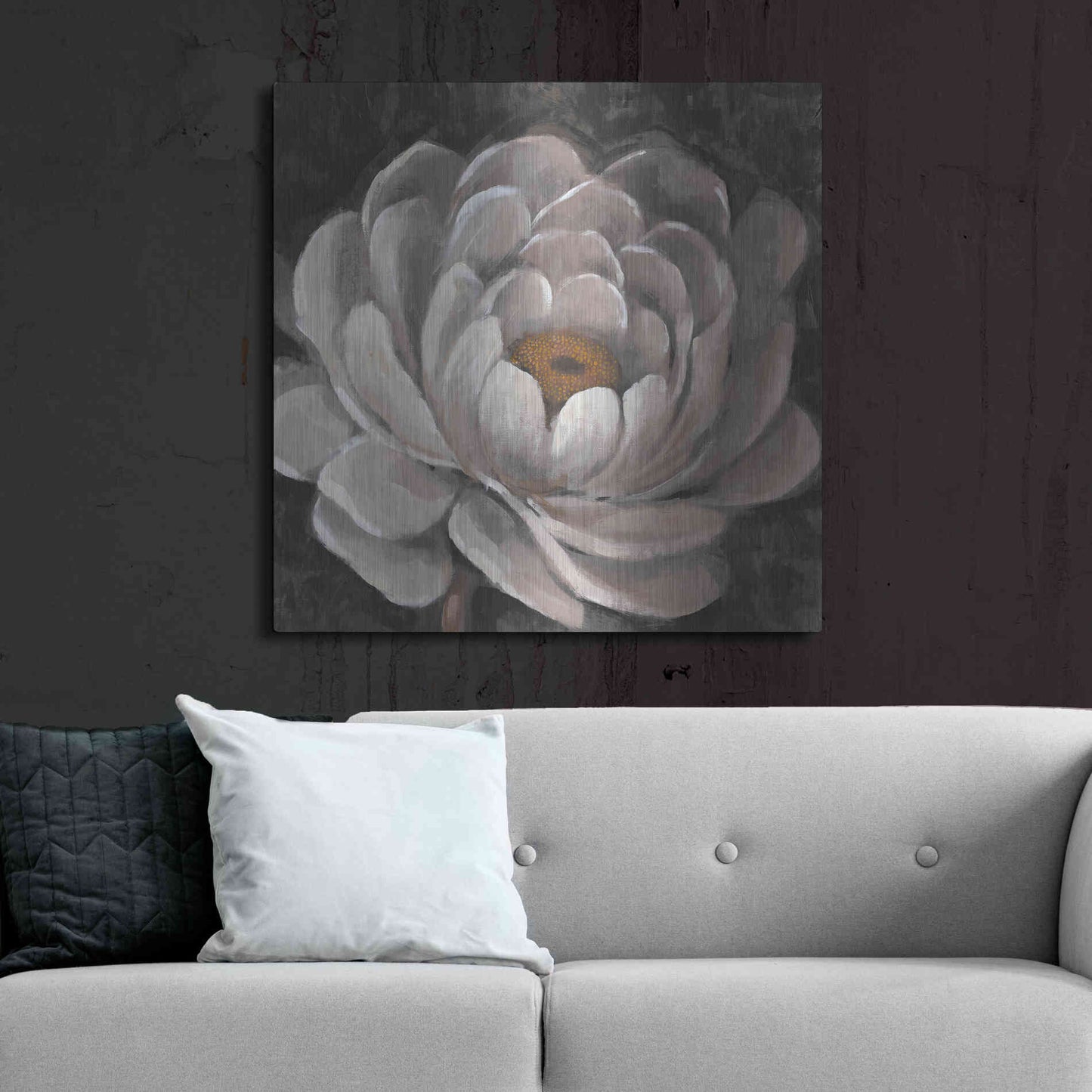 Luxe Metal Art 'Nuetral Fleur II' by Tim O'Toole, Metal Wall Art,36x36
