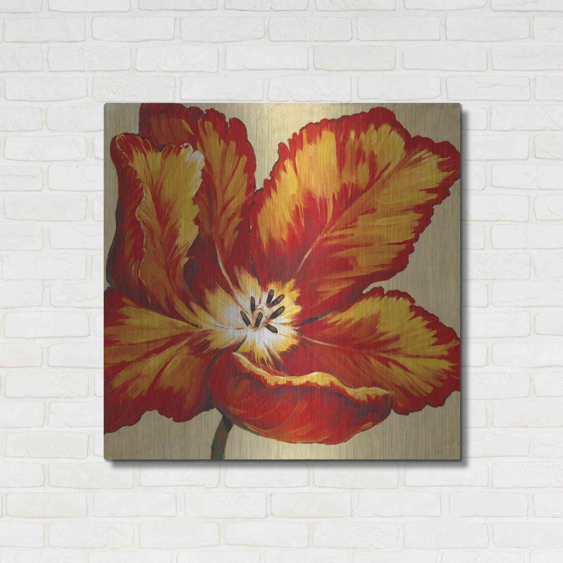 Luxe Metal Art 'Parrot Tulip I' by Tim O'Toole, Metal Wall Art,36x36