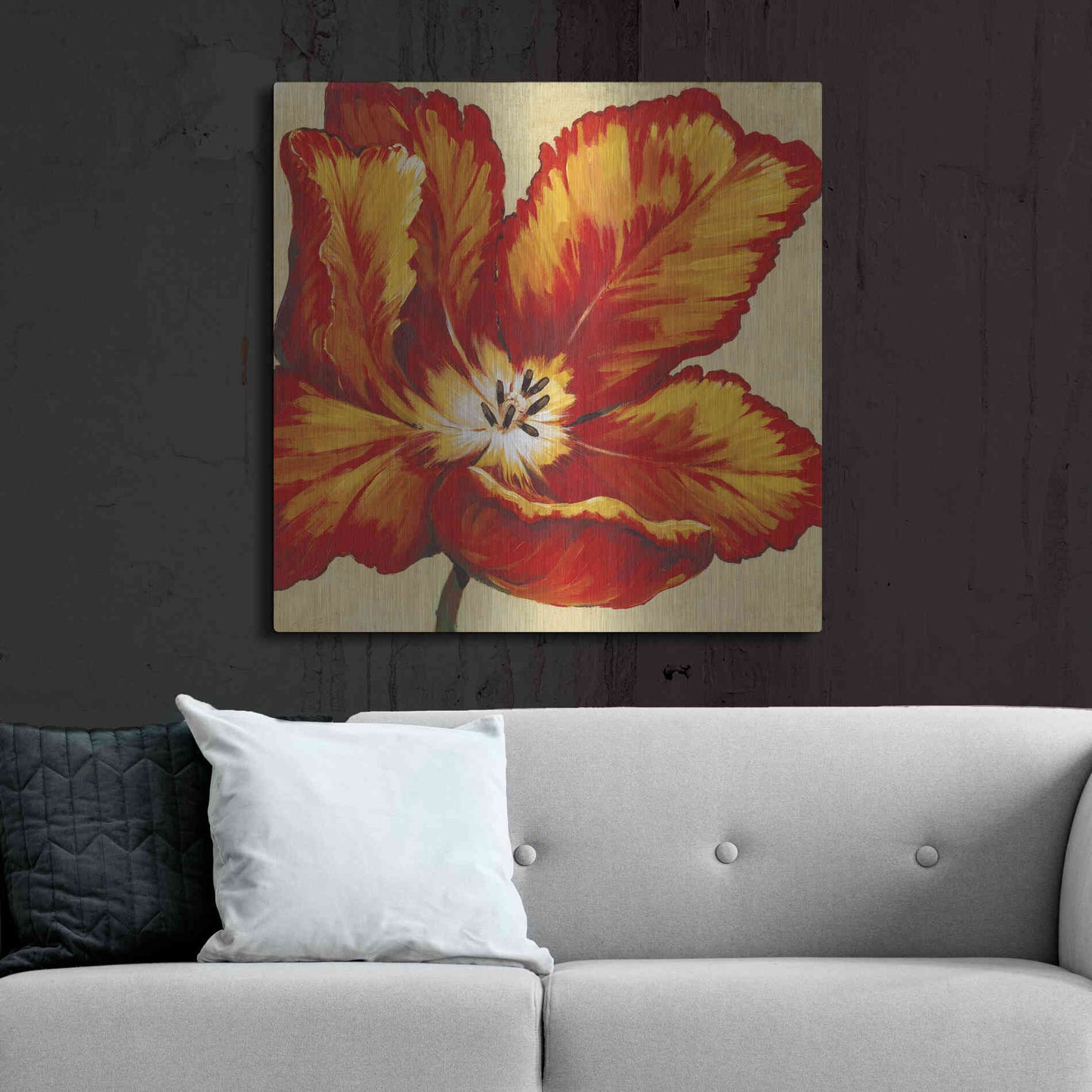 Luxe Metal Art 'Parrot Tulip I' by Tim O'Toole, Metal Wall Art,36x36