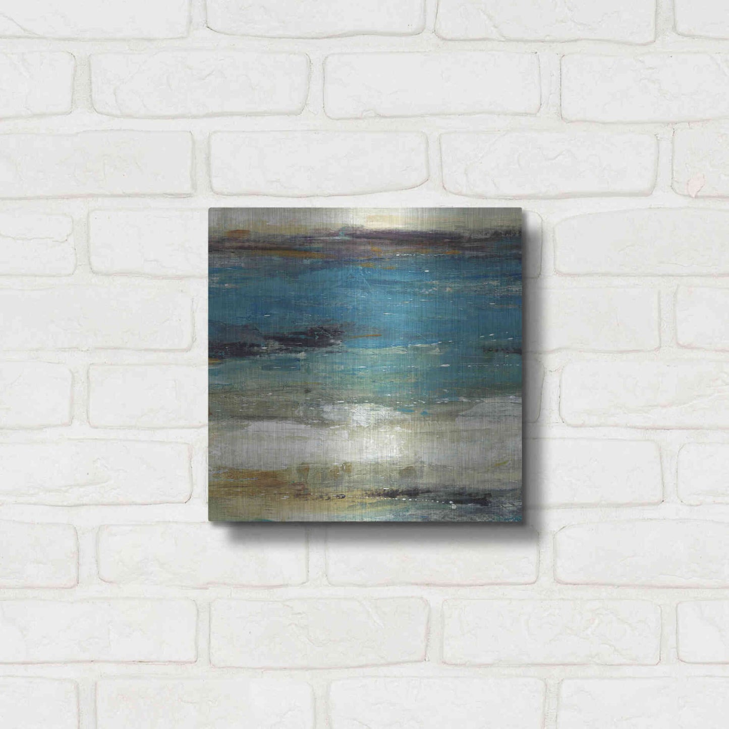 Luxe Metal Art 'Sea Breeze Abstract I' by Tim O'Toole, Metal Wall Art,12x12