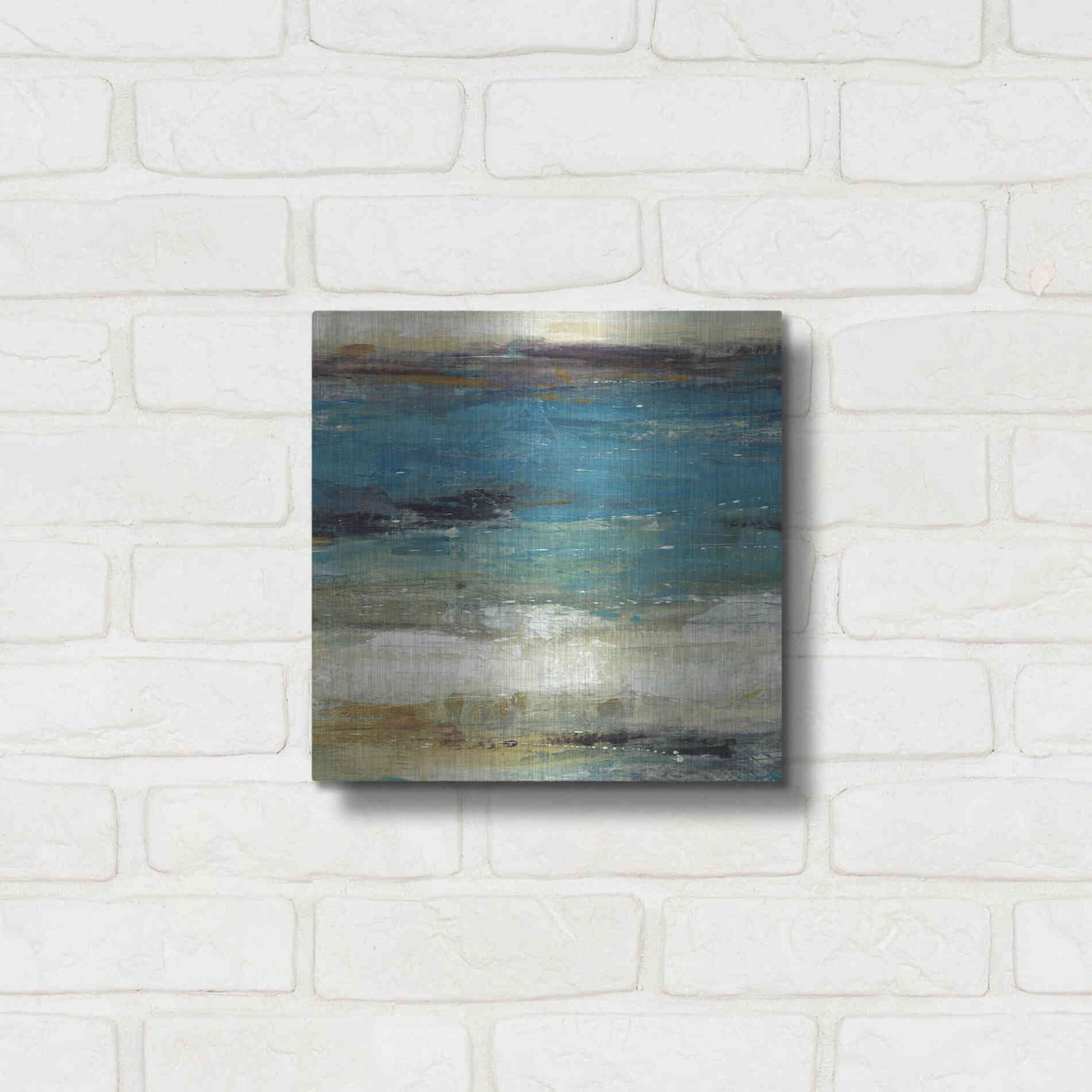 Luxe Metal Art 'Sea Breeze Abstract I' by Tim O'Toole, Metal Wall Art,12x12