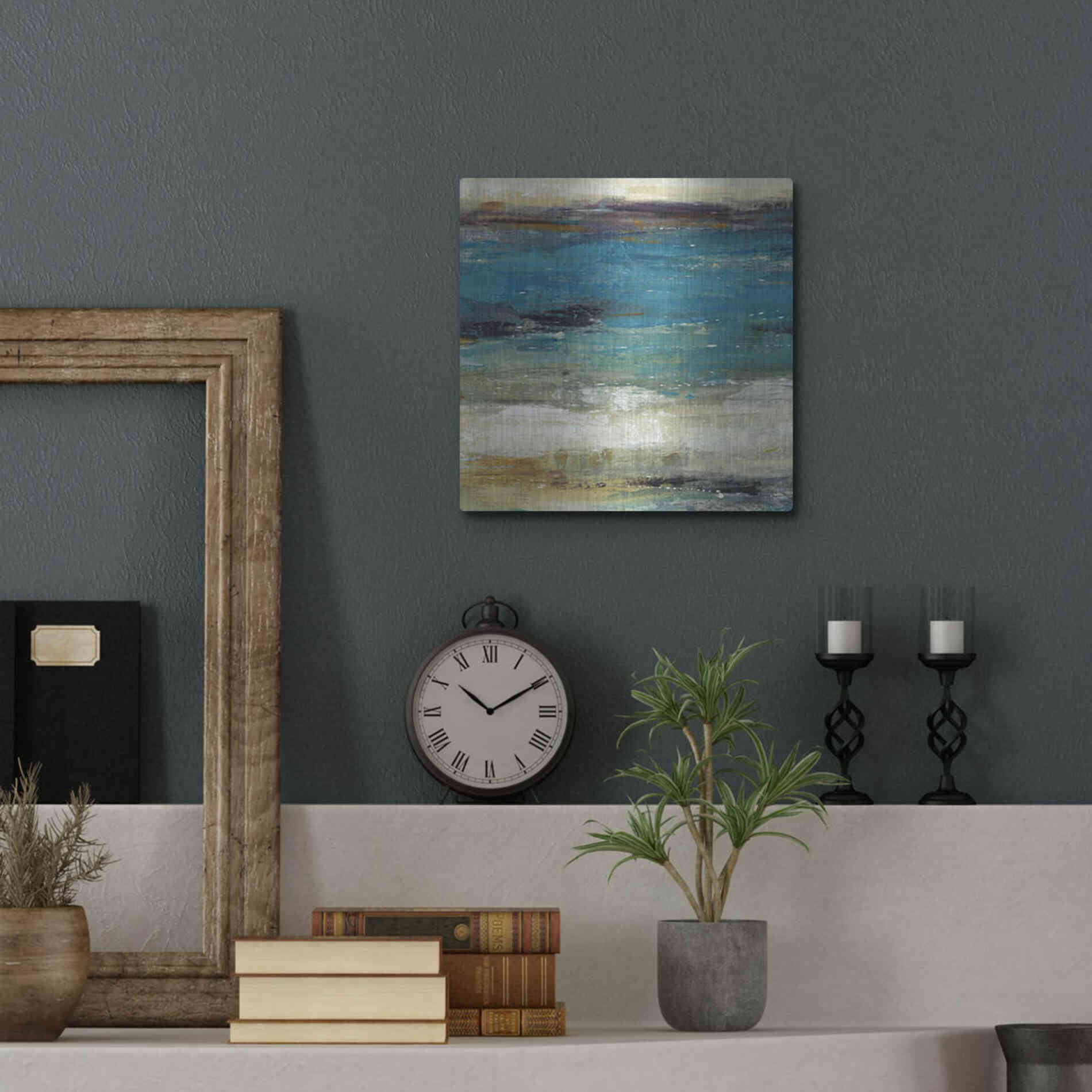 Luxe Metal Art 'Sea Breeze Abstract I' by Tim O'Toole, Metal Wall Art,12x12