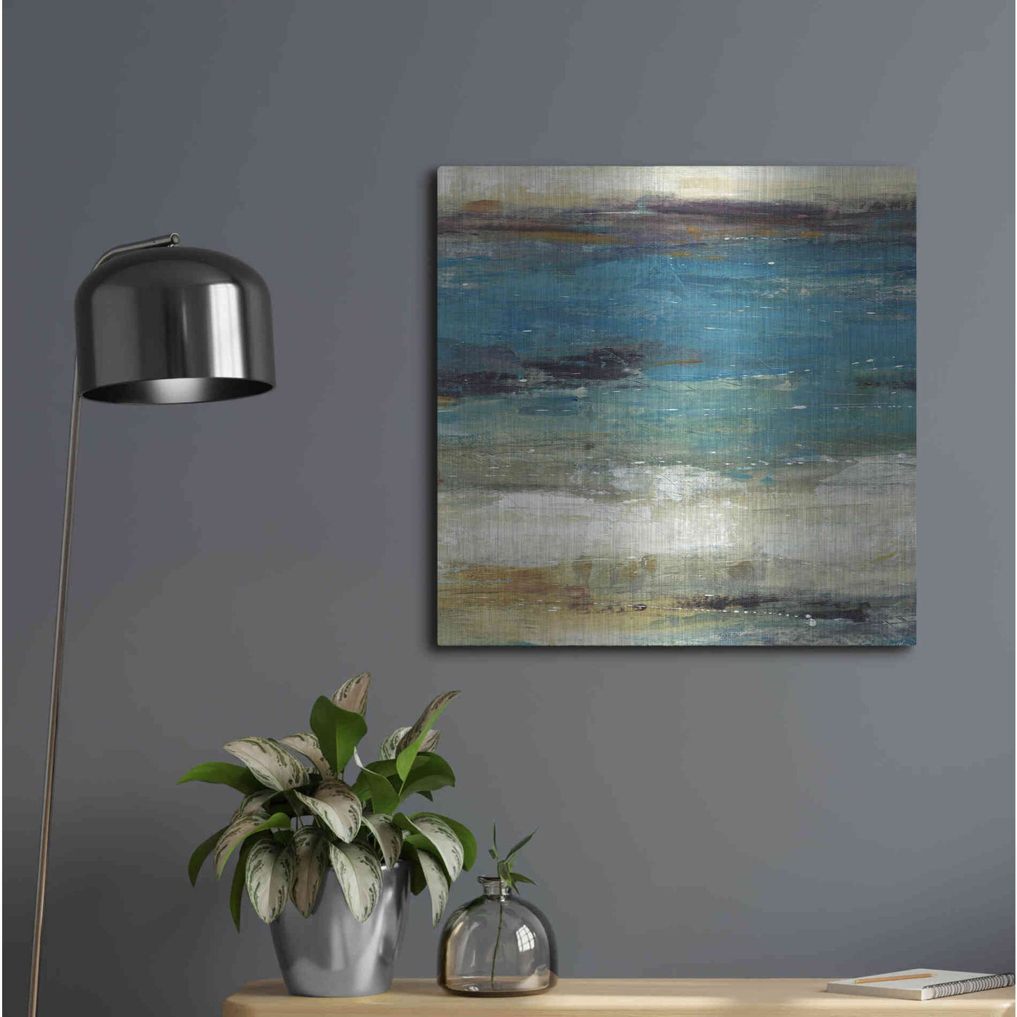 Luxe Metal Art 'Sea Breeze Abstract I' by Tim O'Toole, Metal Wall Art,24x24
