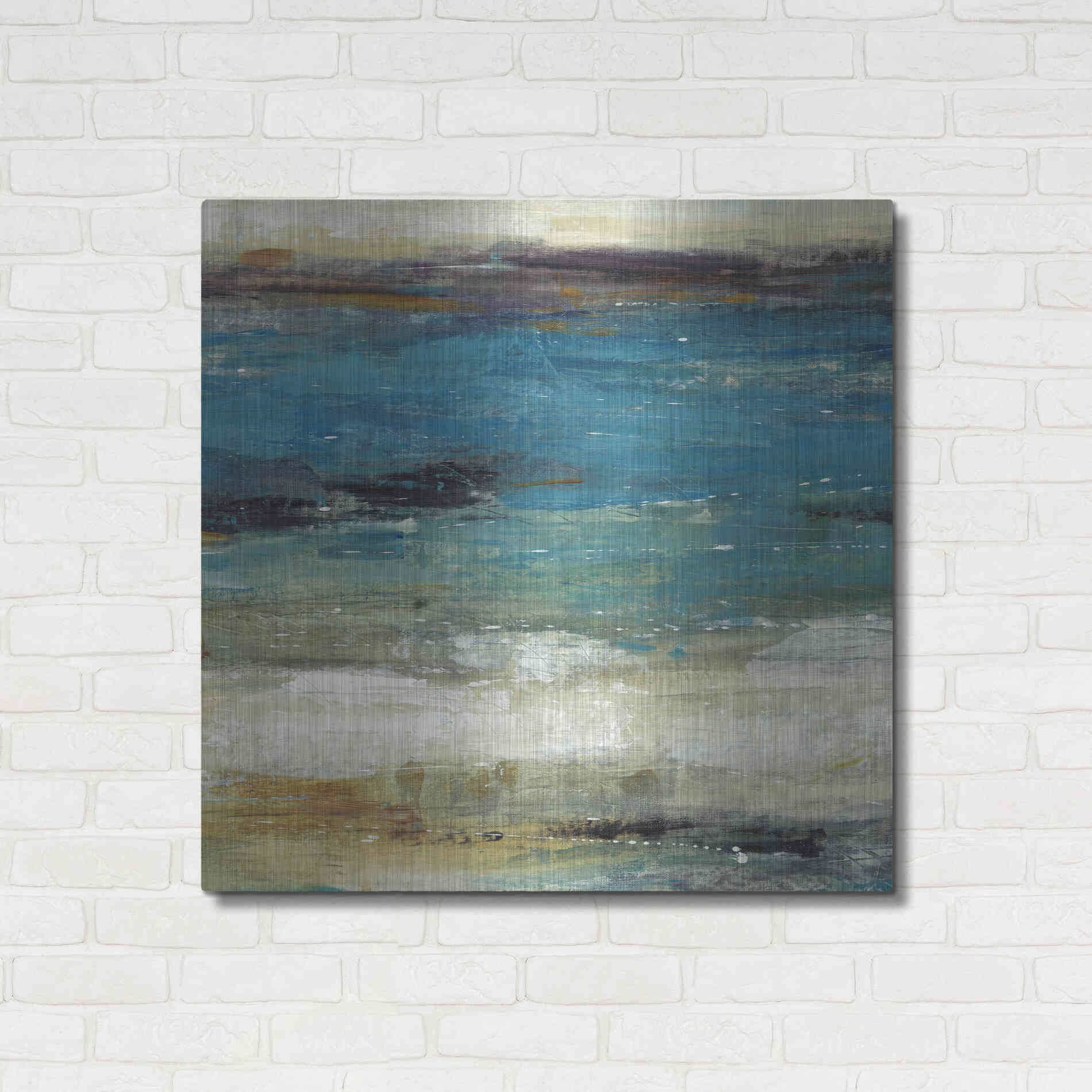Luxe Metal Art 'Sea Breeze Abstract I' by Tim O'Toole, Metal Wall Art,36x36