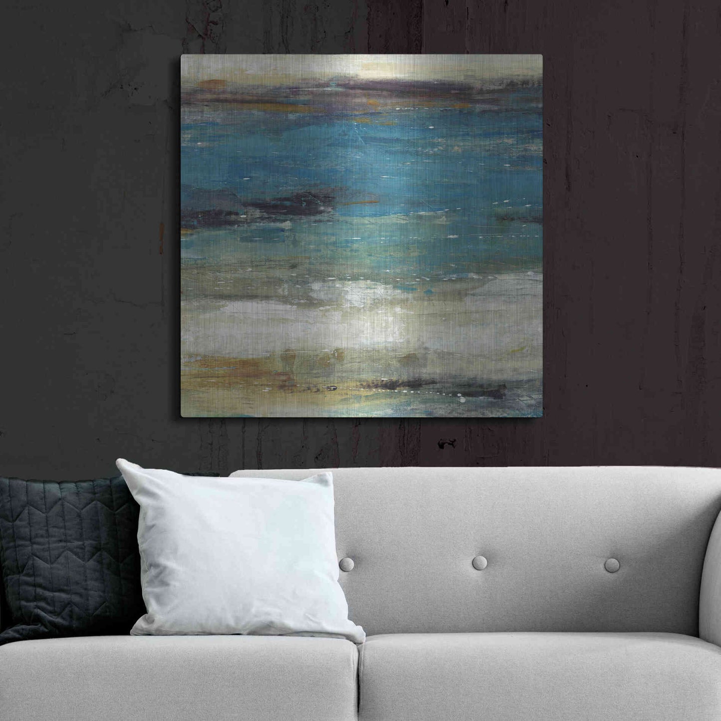 Luxe Metal Art 'Sea Breeze Abstract I' by Tim O'Toole, Metal Wall Art,36x36