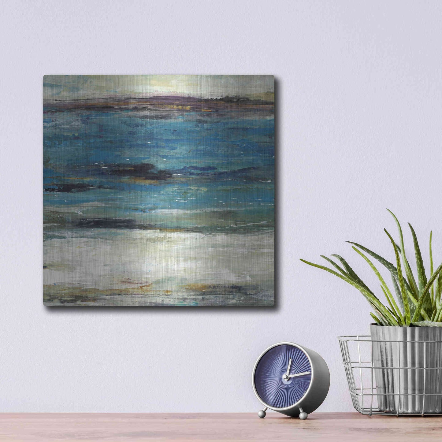 Luxe Metal Art 'Sea Breeze Abstract II' by Tim O'Toole, Metal Wall Art,12x12