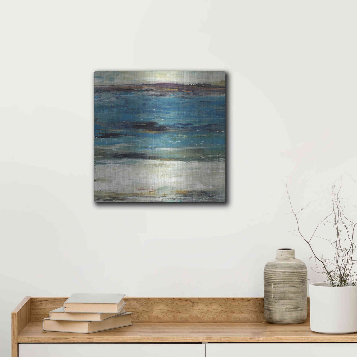 Luxe Metal Art 'Sea Breeze Abstract II' by Tim O'Toole, Metal Wall Art,12x12
