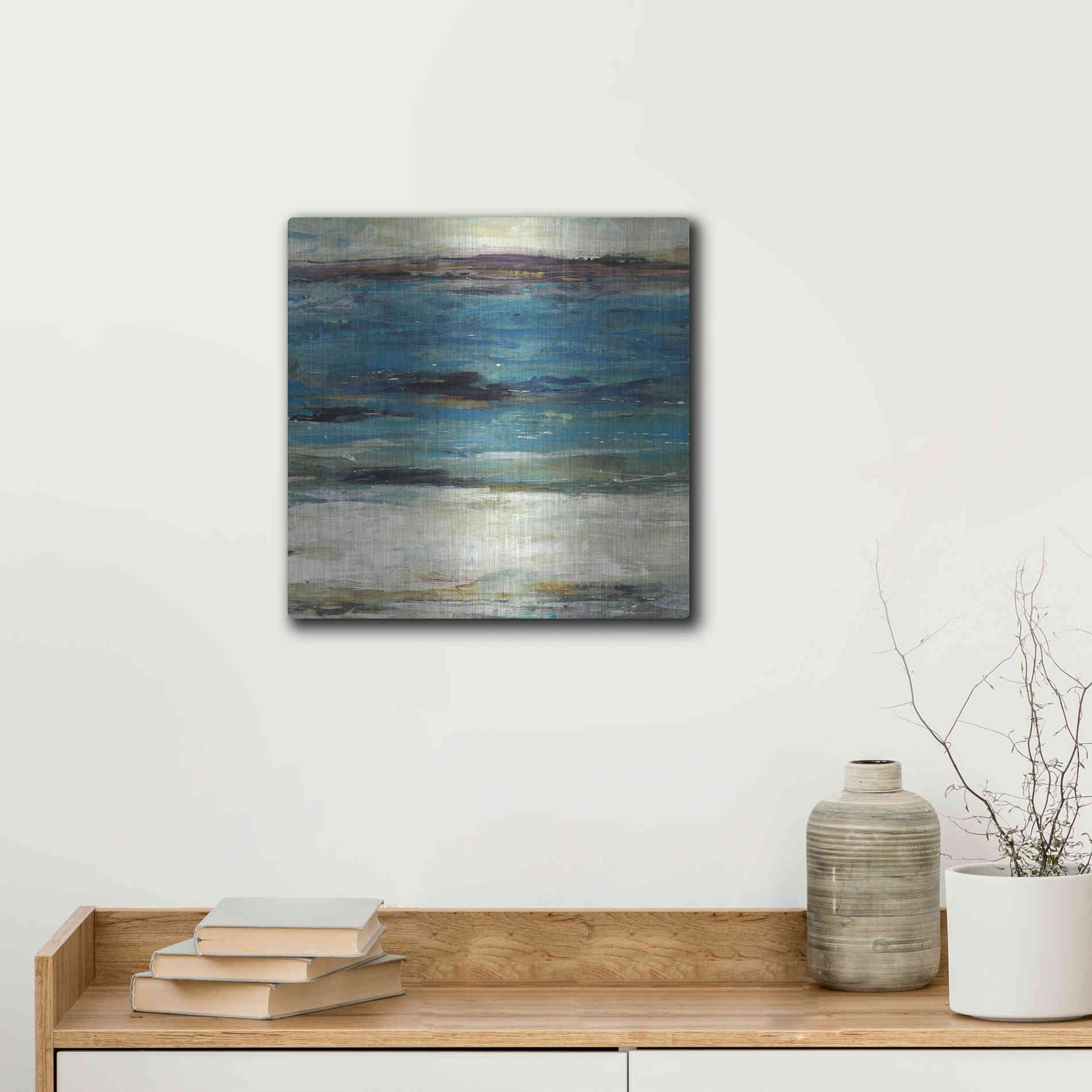 Luxe Metal Art 'Sea Breeze Abstract II' by Tim O'Toole, Metal Wall Art,12x12