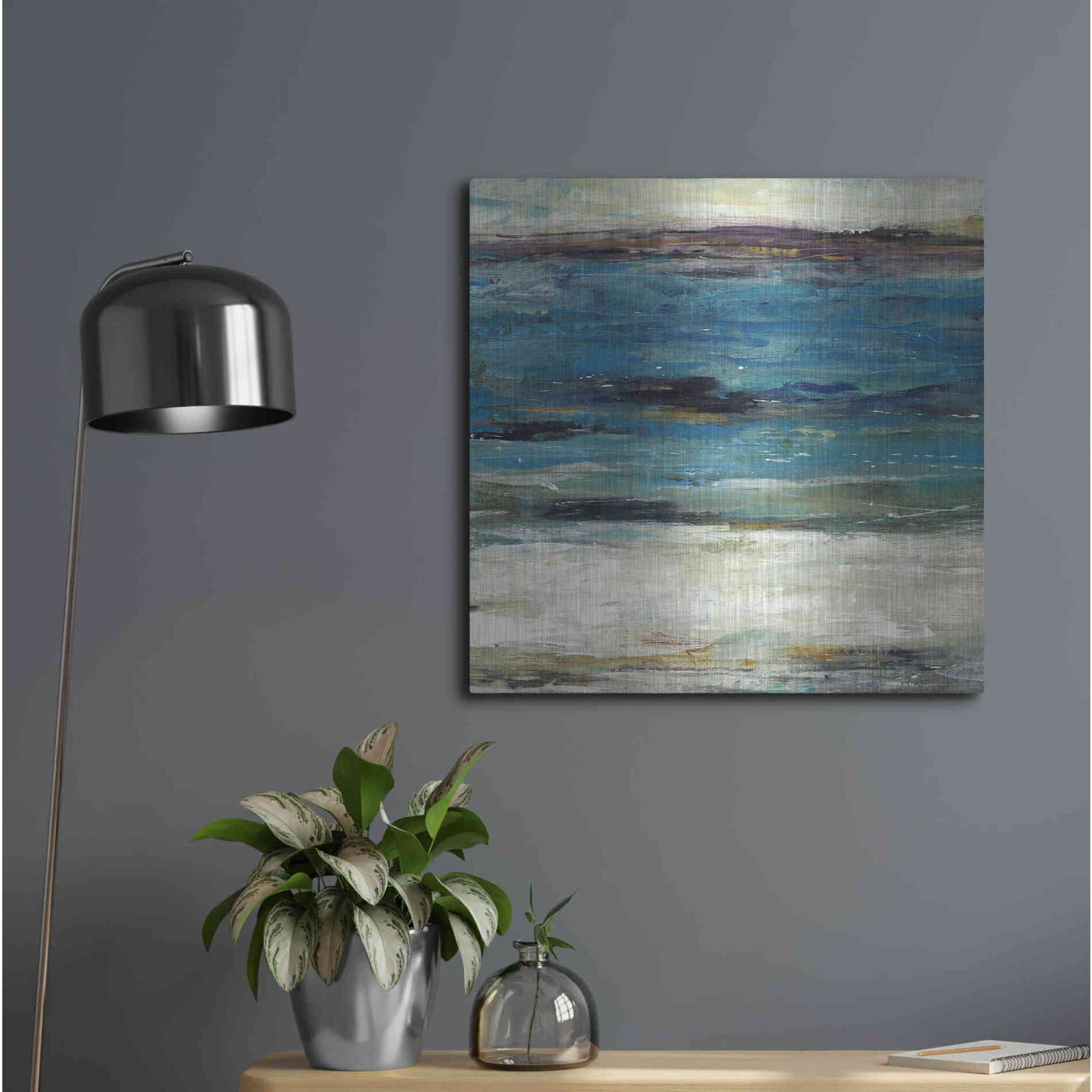 Luxe Metal Art 'Sea Breeze Abstract II' by Tim O'Toole, Metal Wall Art,24x24