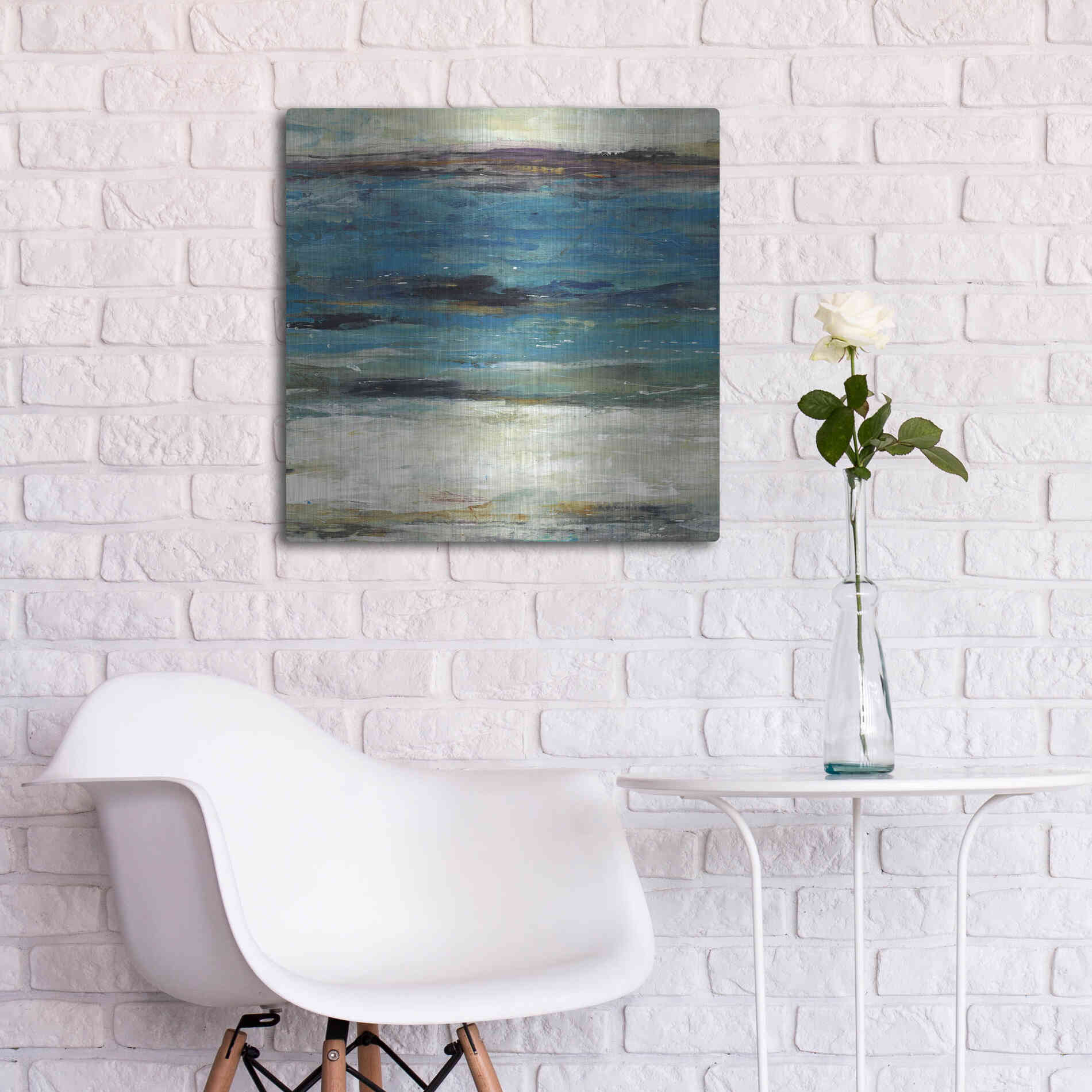 Luxe Metal Art 'Sea Breeze Abstract II' by Tim O'Toole, Metal Wall Art,24x24