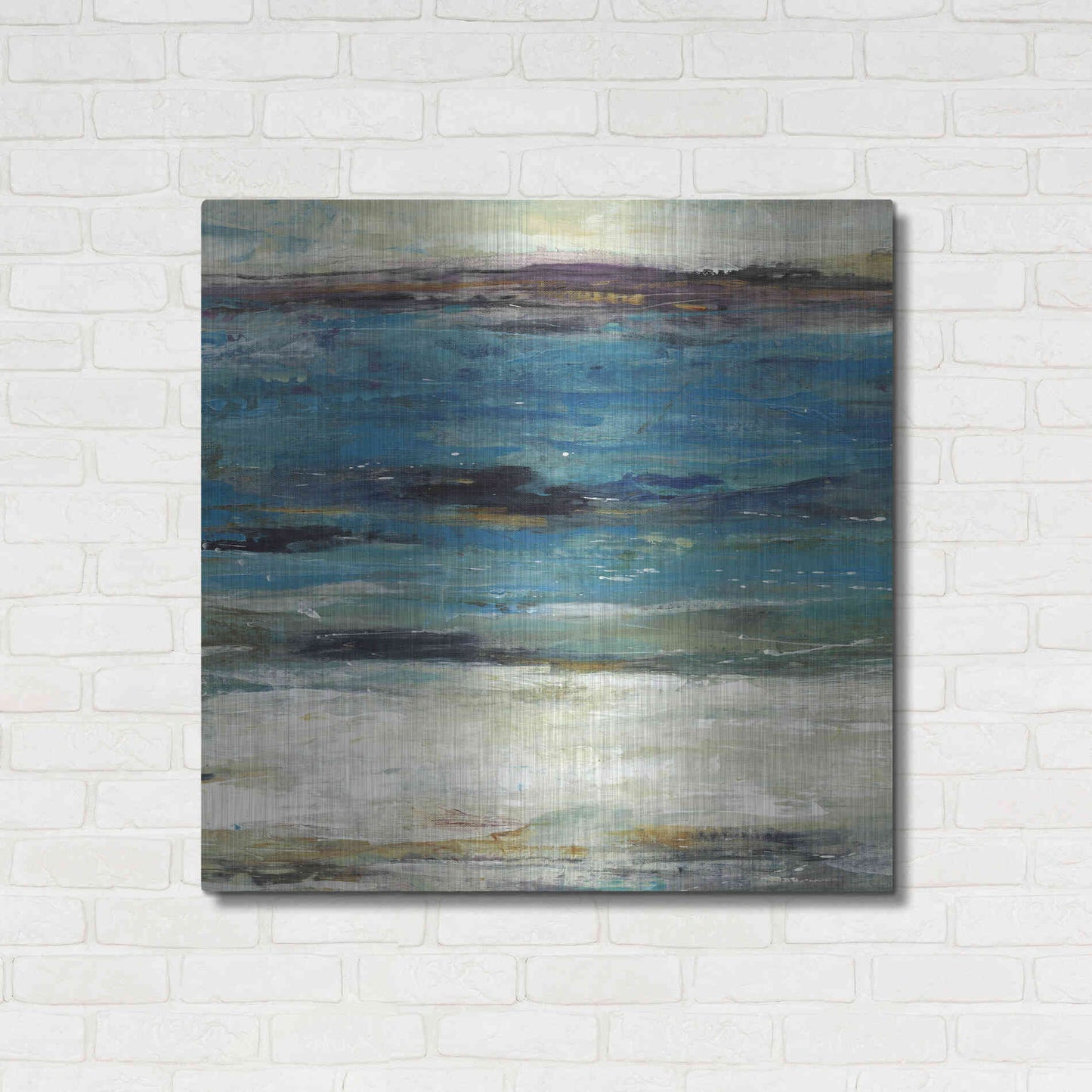 Luxe Metal Art 'Sea Breeze Abstract II' by Tim O'Toole, Metal Wall Art,36x36