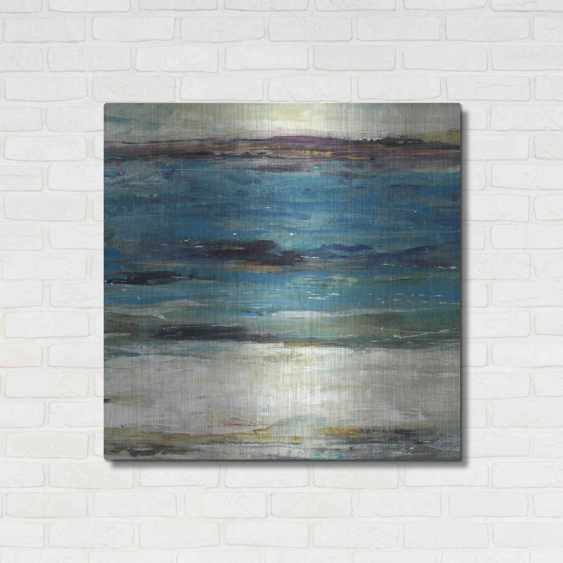 Luxe Metal Art 'Sea Breeze Abstract II' by Tim O'Toole, Metal Wall Art,36x36