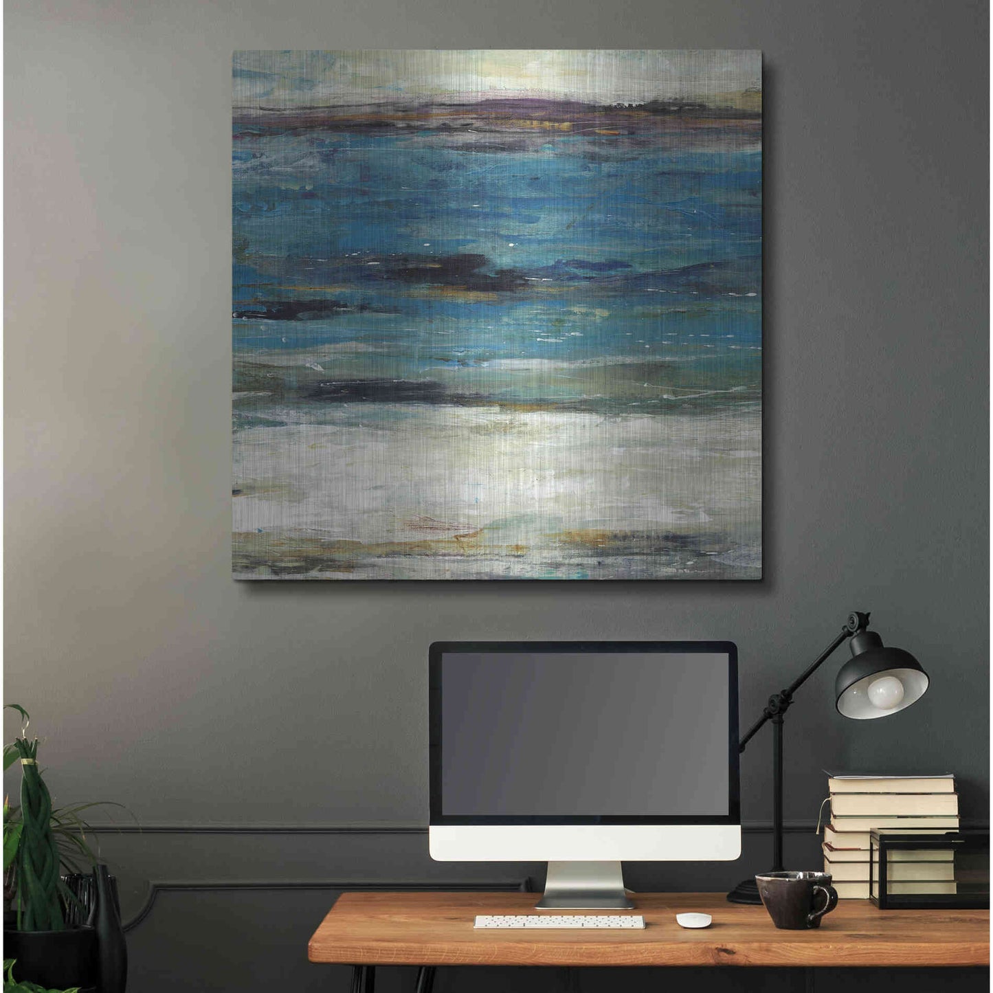 Luxe Metal Art 'Sea Breeze Abstract II' by Tim O'Toole, Metal Wall Art,36x36