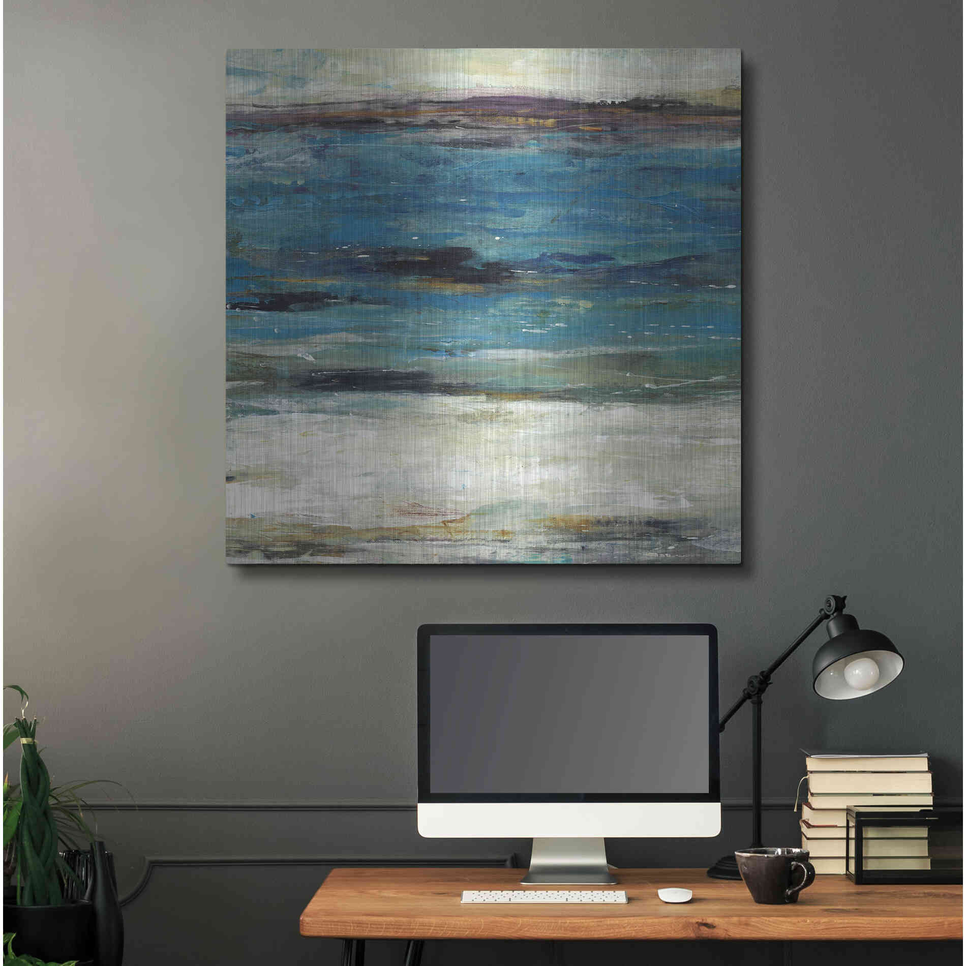 Luxe Metal Art 'Sea Breeze Abstract II' by Tim O'Toole, Metal Wall Art,36x36