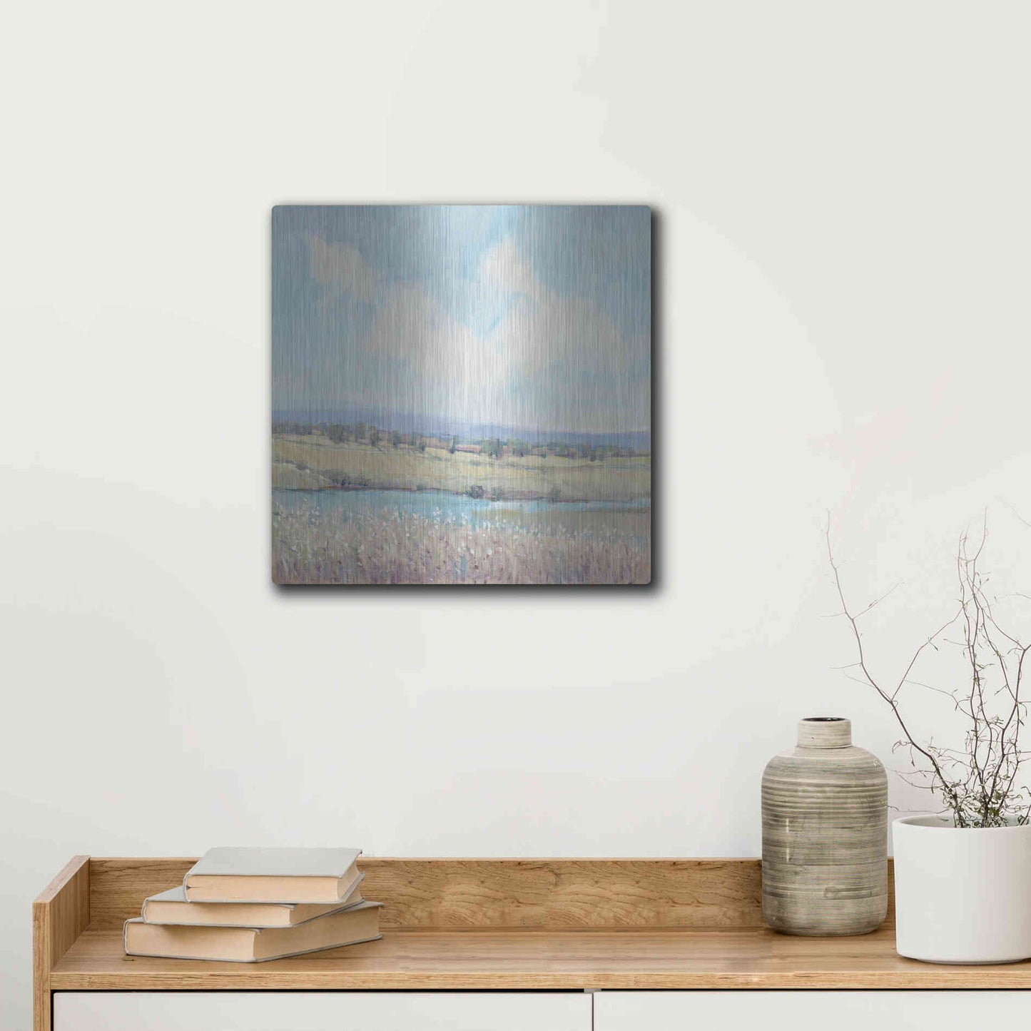 Luxe Metal Art 'Flowing Creek I' by Tim O'Toole, Metal Wall Art,12x12