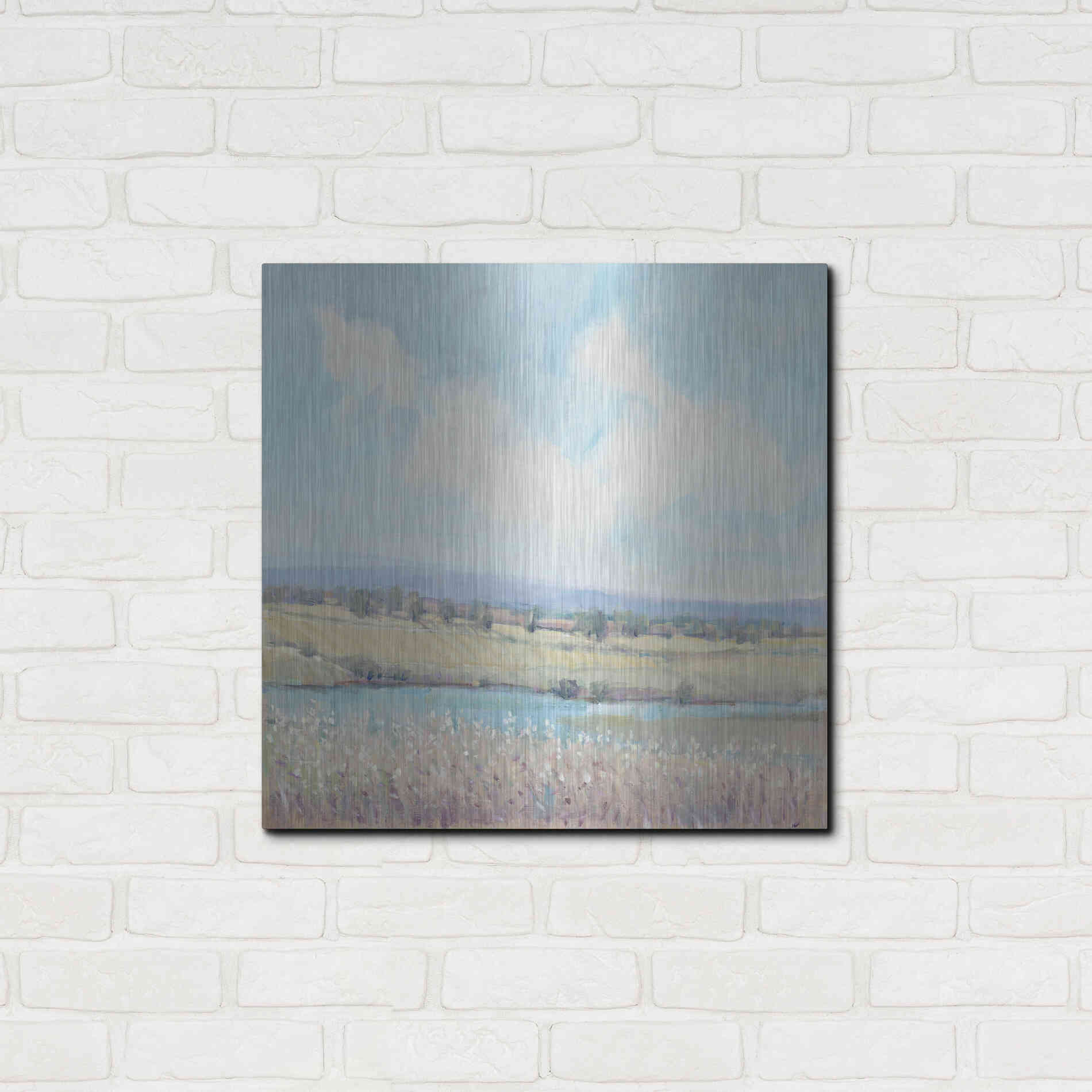 Luxe Metal Art 'Flowing Creek I' by Tim O'Toole, Metal Wall Art,24x24