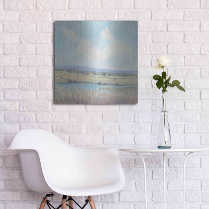 Luxe Metal Art 'Flowing Creek I' by Tim O'Toole, Metal Wall Art,24x24