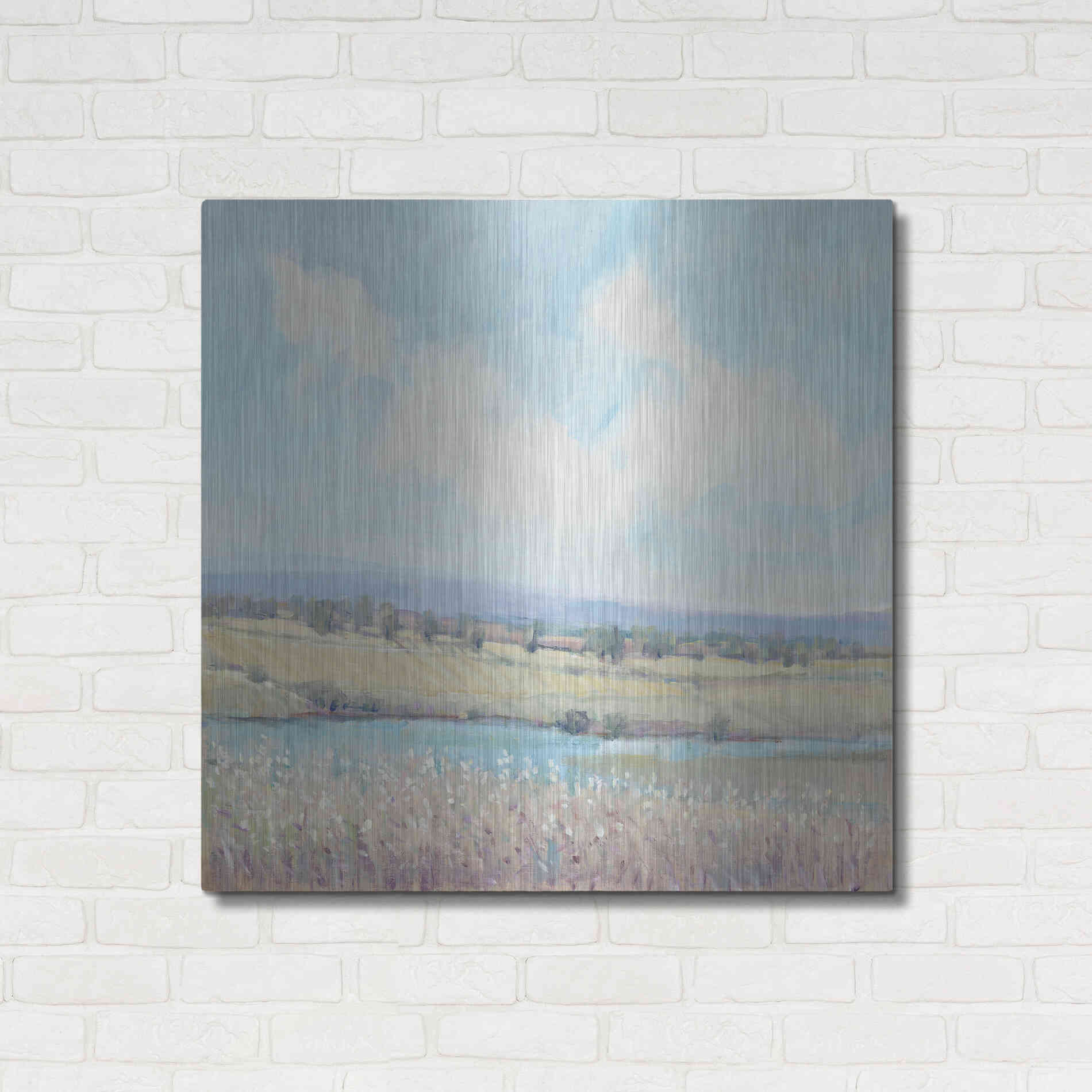 Luxe Metal Art 'Flowing Creek I' by Tim O'Toole, Metal Wall Art,36x36