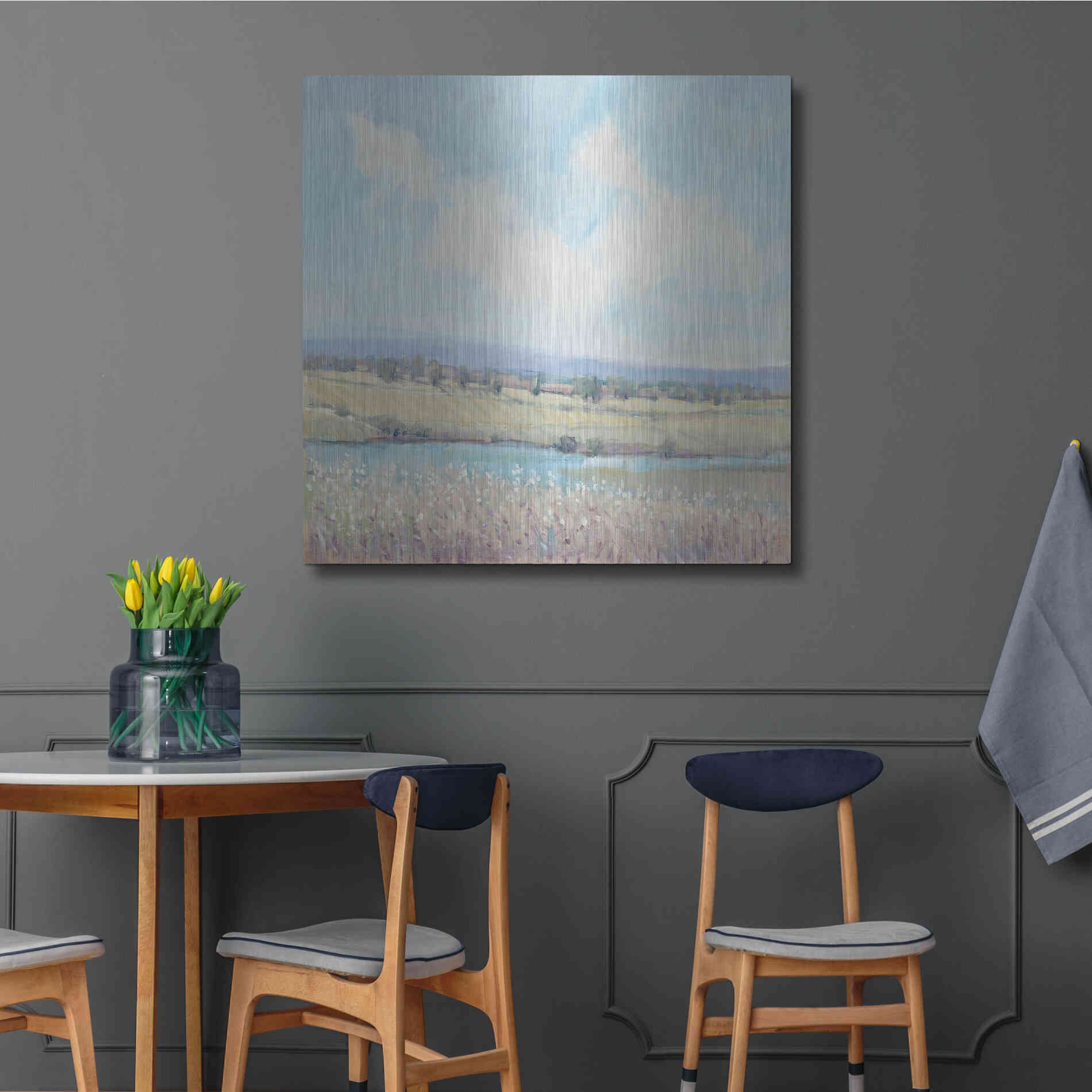 Luxe Metal Art 'Flowing Creek I' by Tim O'Toole, Metal Wall Art,36x36