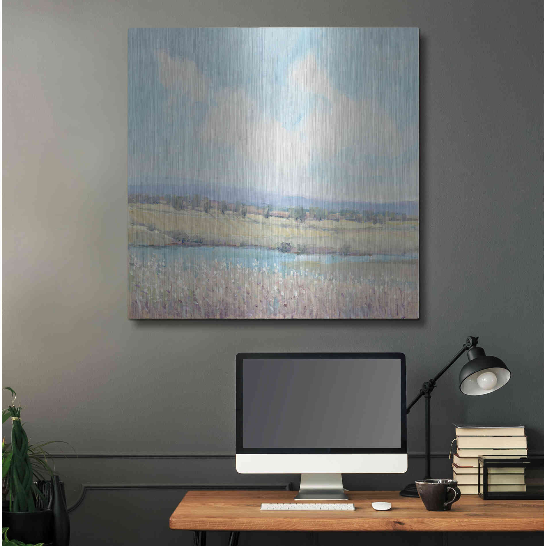 Luxe Metal Art 'Flowing Creek I' by Tim O'Toole, Metal Wall Art,36x36
