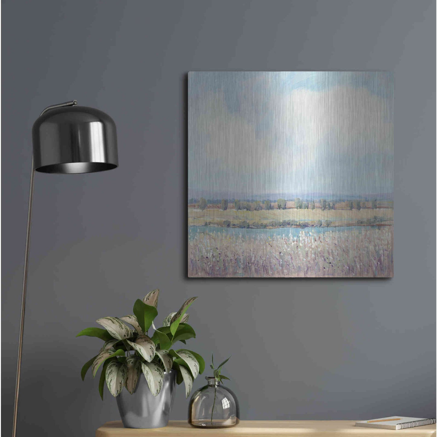 Luxe Metal Art 'Flowing Creek II' by Tim O'Toole, Metal Wall Art,24x24