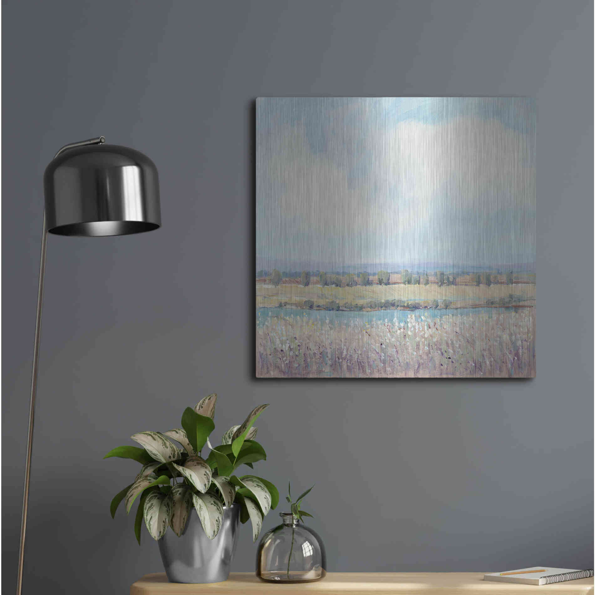 Luxe Metal Art 'Flowing Creek II' by Tim O'Toole, Metal Wall Art,24x24