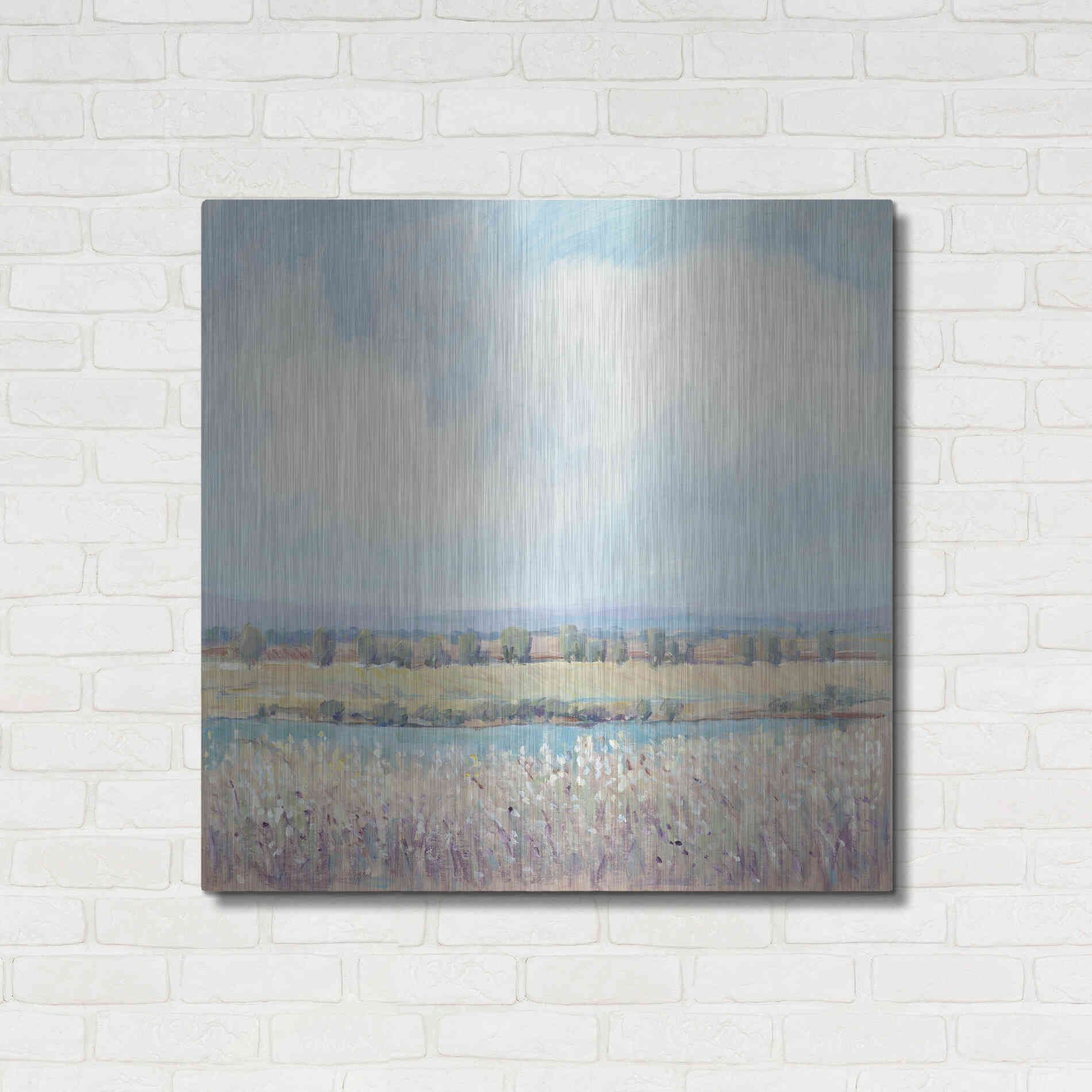 Luxe Metal Art 'Flowing Creek II' by Tim O'Toole, Metal Wall Art,36x36