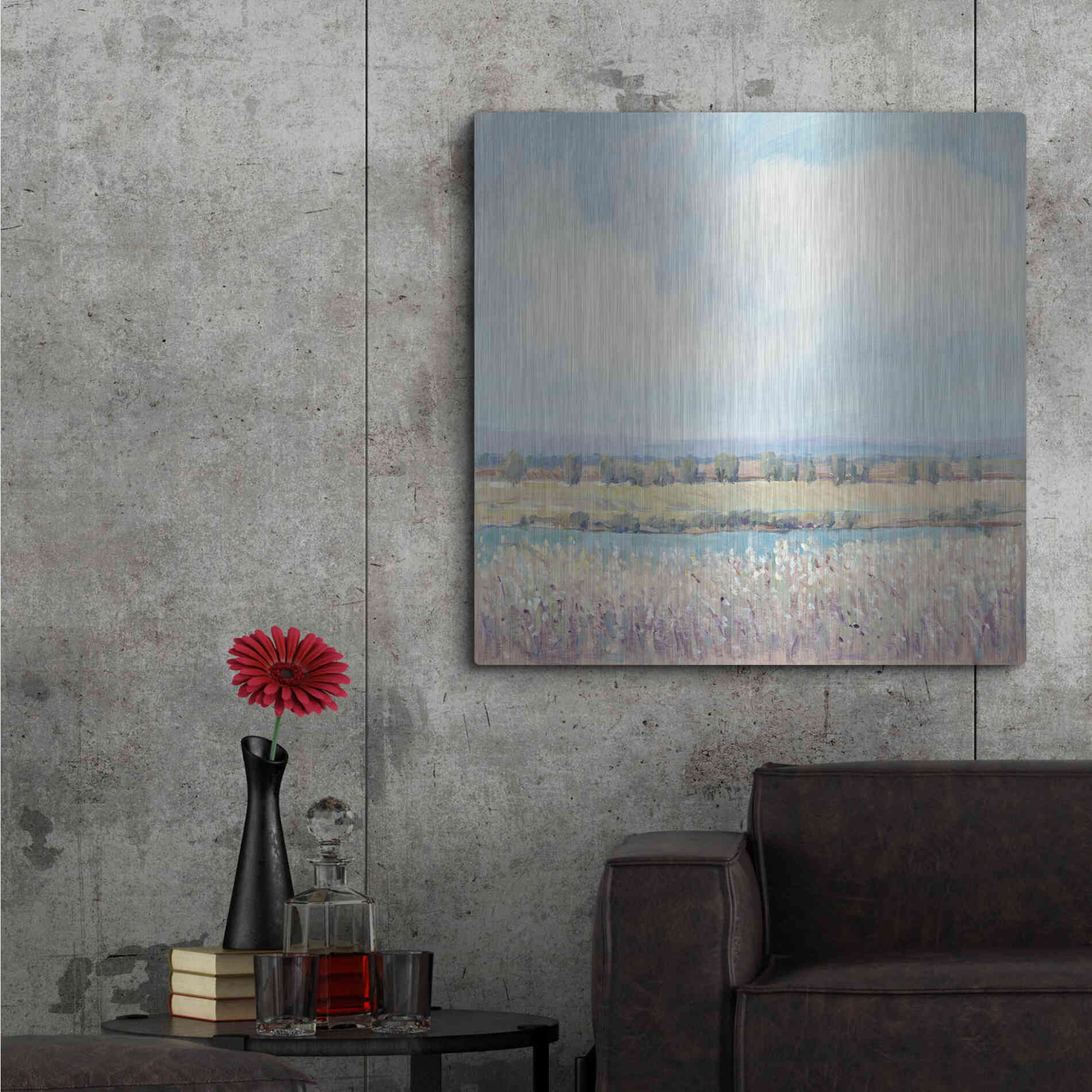 Luxe Metal Art 'Flowing Creek II' by Tim O'Toole, Metal Wall Art,36x36