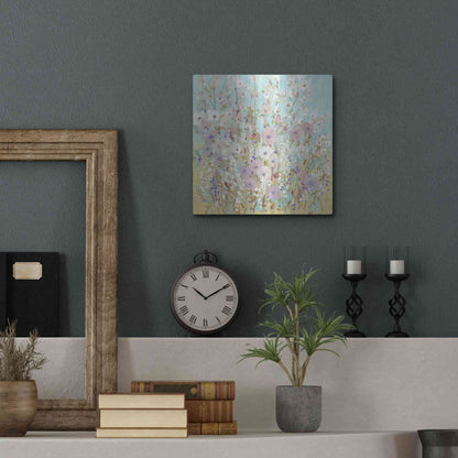 Luxe Metal Art 'Mixed Flowers I' by Tim O'Toole, Metal Wall Art,12x12